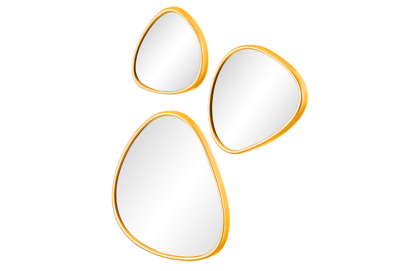 БЫЛО 1026 руб! Набор из 3-х интерьерных зеркал 30,5*26*2 см, 23,5*20*2 см, 18,5*16*2 см с подвесом, пластик