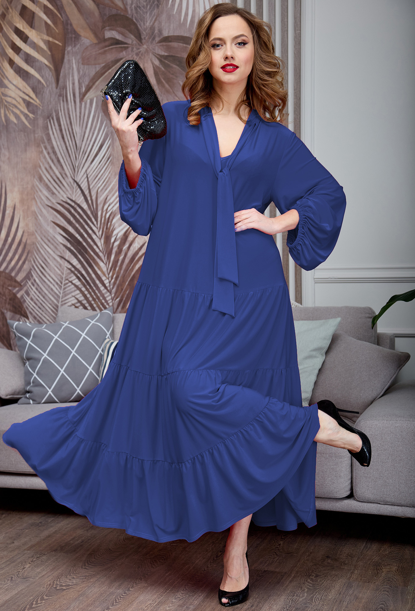 ст. цена2499руб.! Платье Anastasia 777 василек