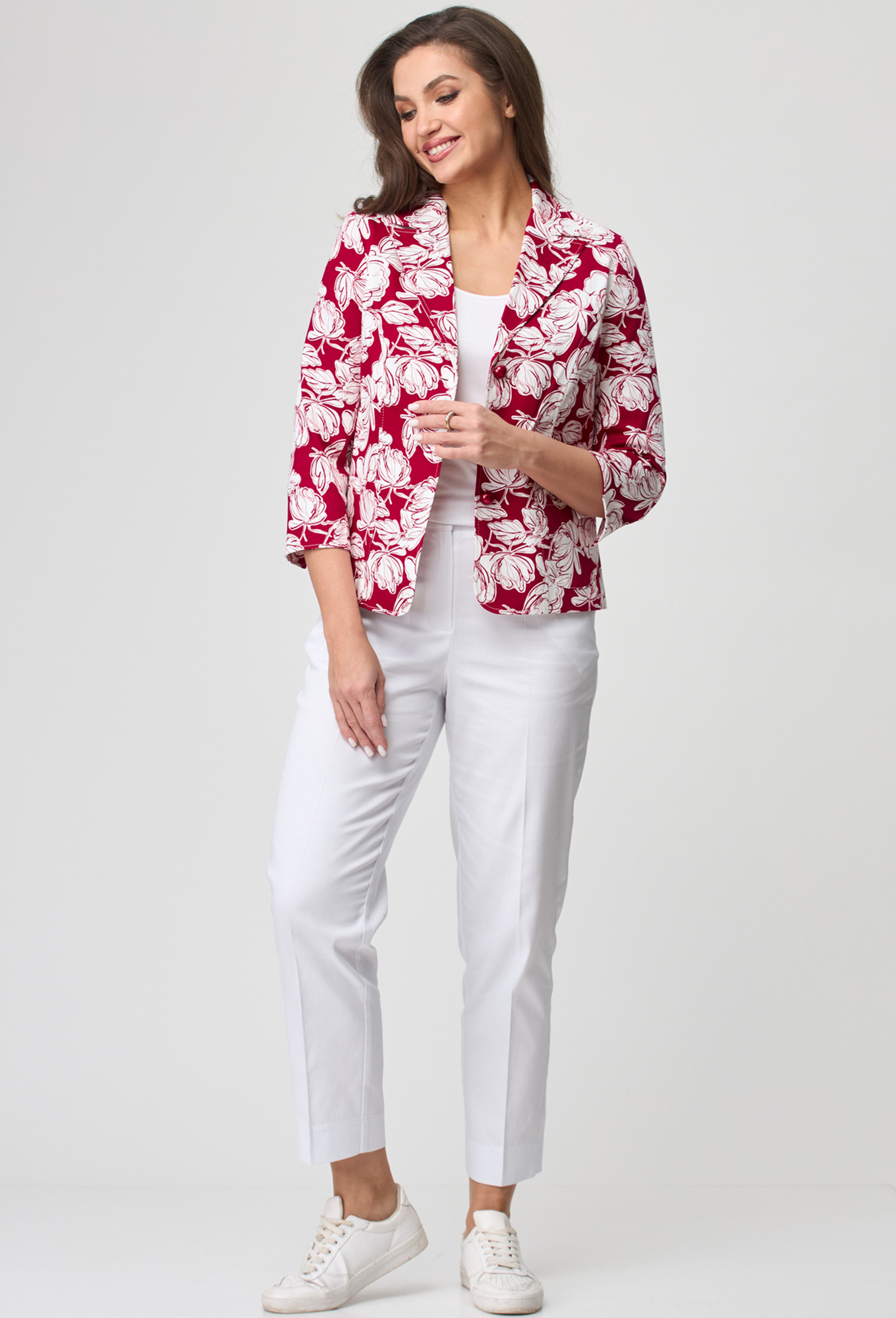 ст. цена1799руб.! Жакет БЕЛЭЛЬСТИЛЬ 203 бордо белые цветы