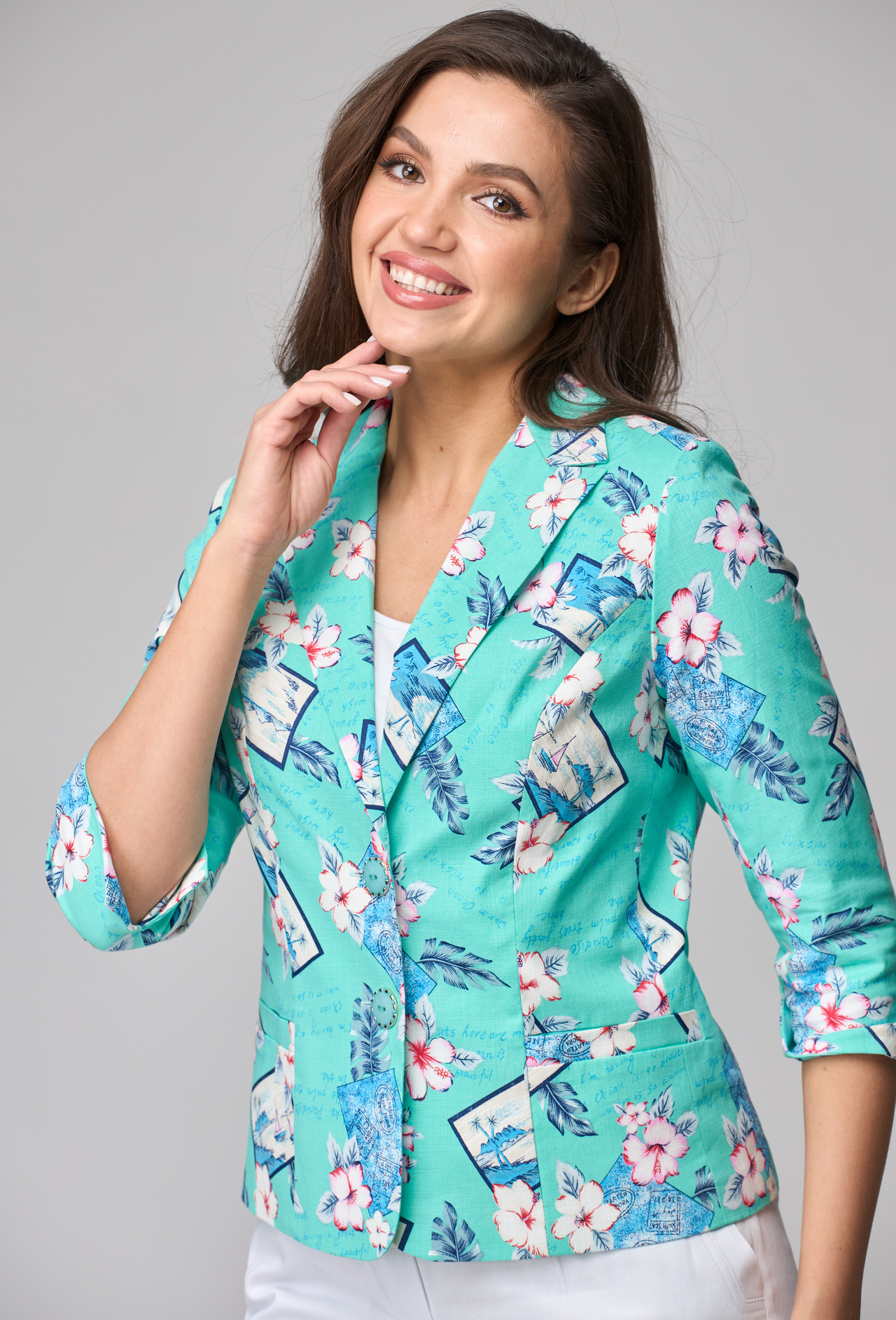 ст. цена1799руб.! Жакет БЕЛЭЛЬСТИЛЬ 203 мята цветы