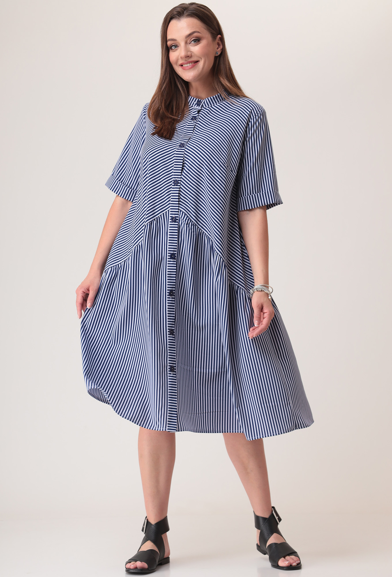 ст. цена2299руб.! Платье Anastasia Mak 1032 полоска синий