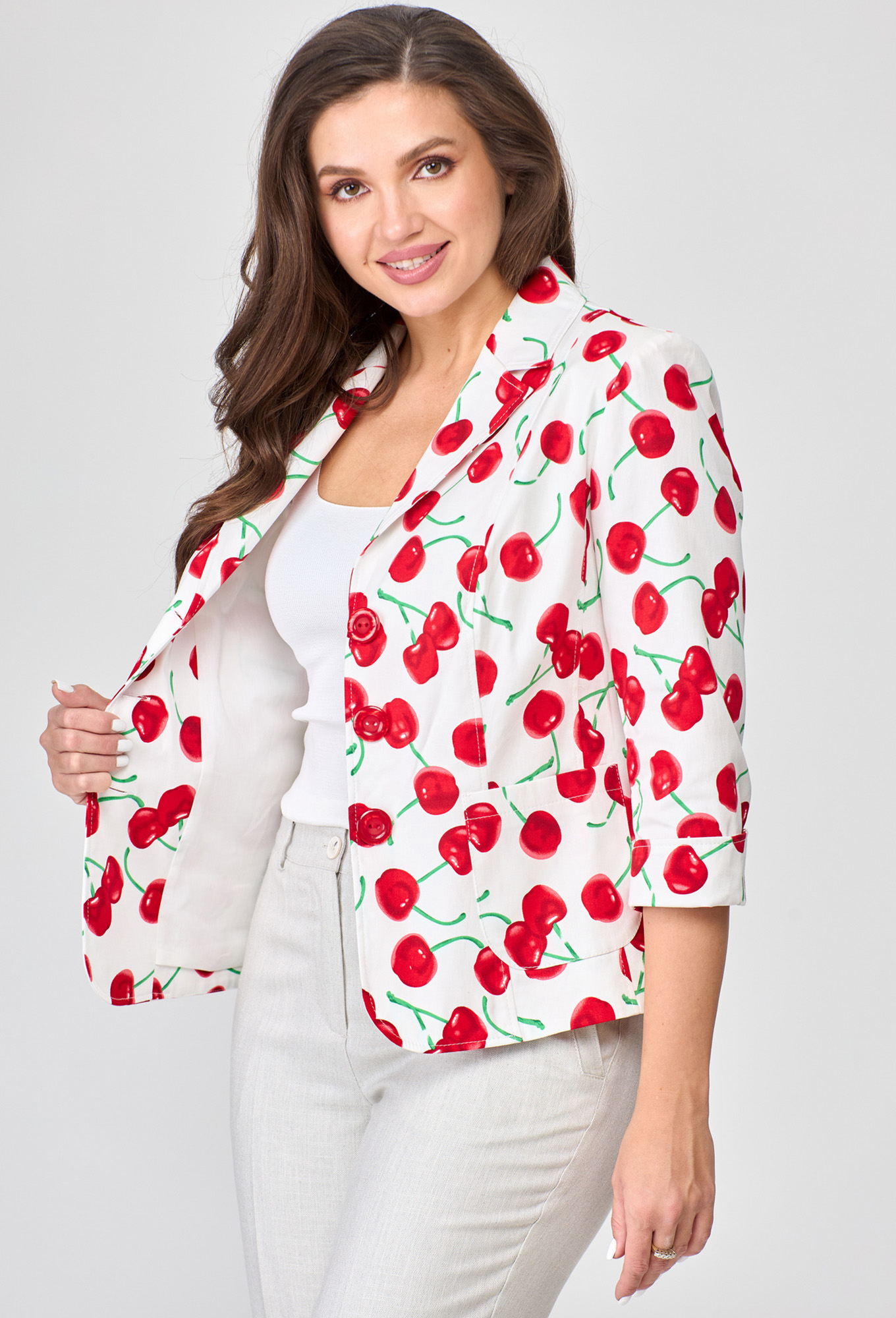 ст. цена1799руб.! Жакет БЕЛЭЛЬСТИЛЬ 203 белый вишня