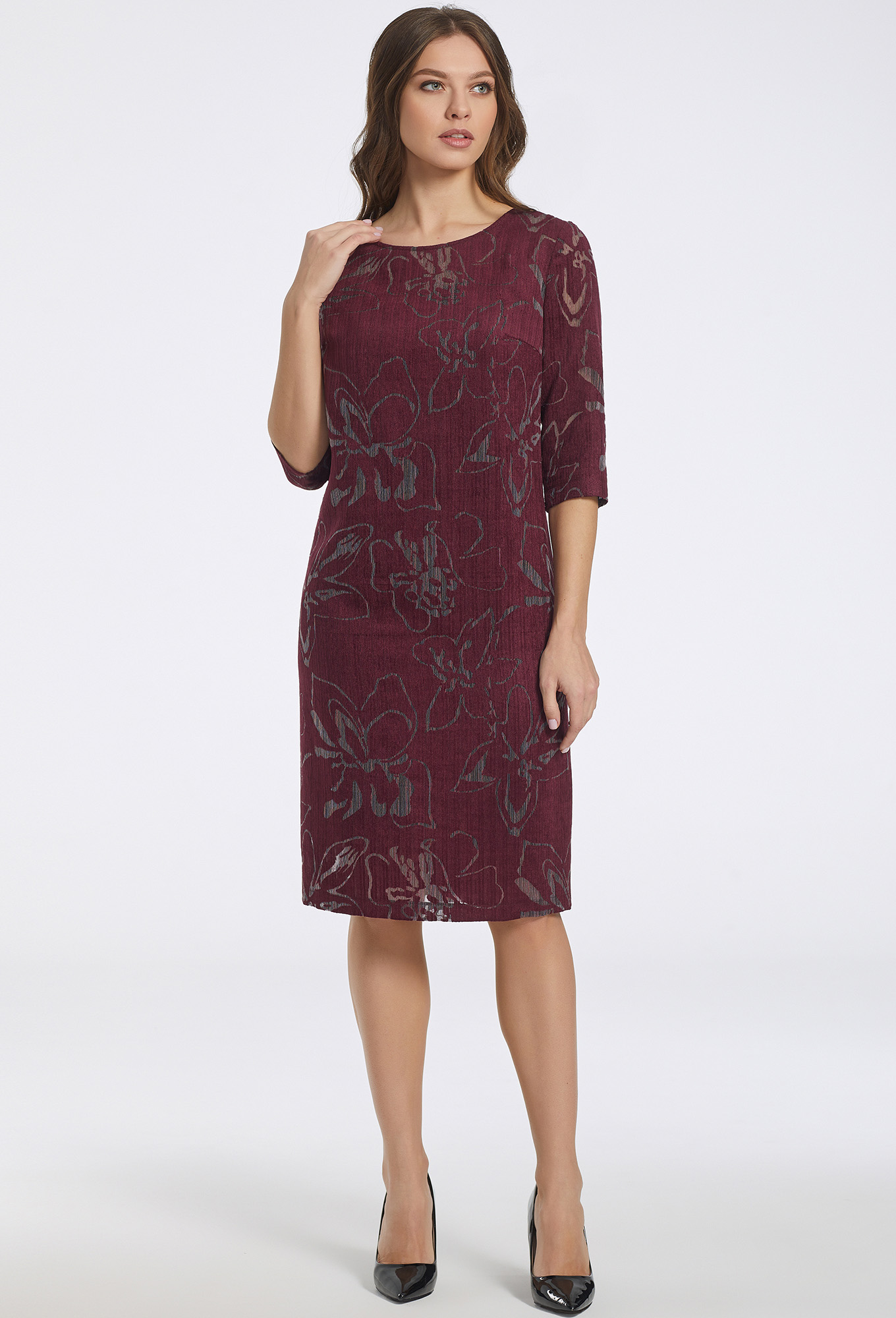 ст. цена2499руб.! Платье Bazalini 3746 бордо узор