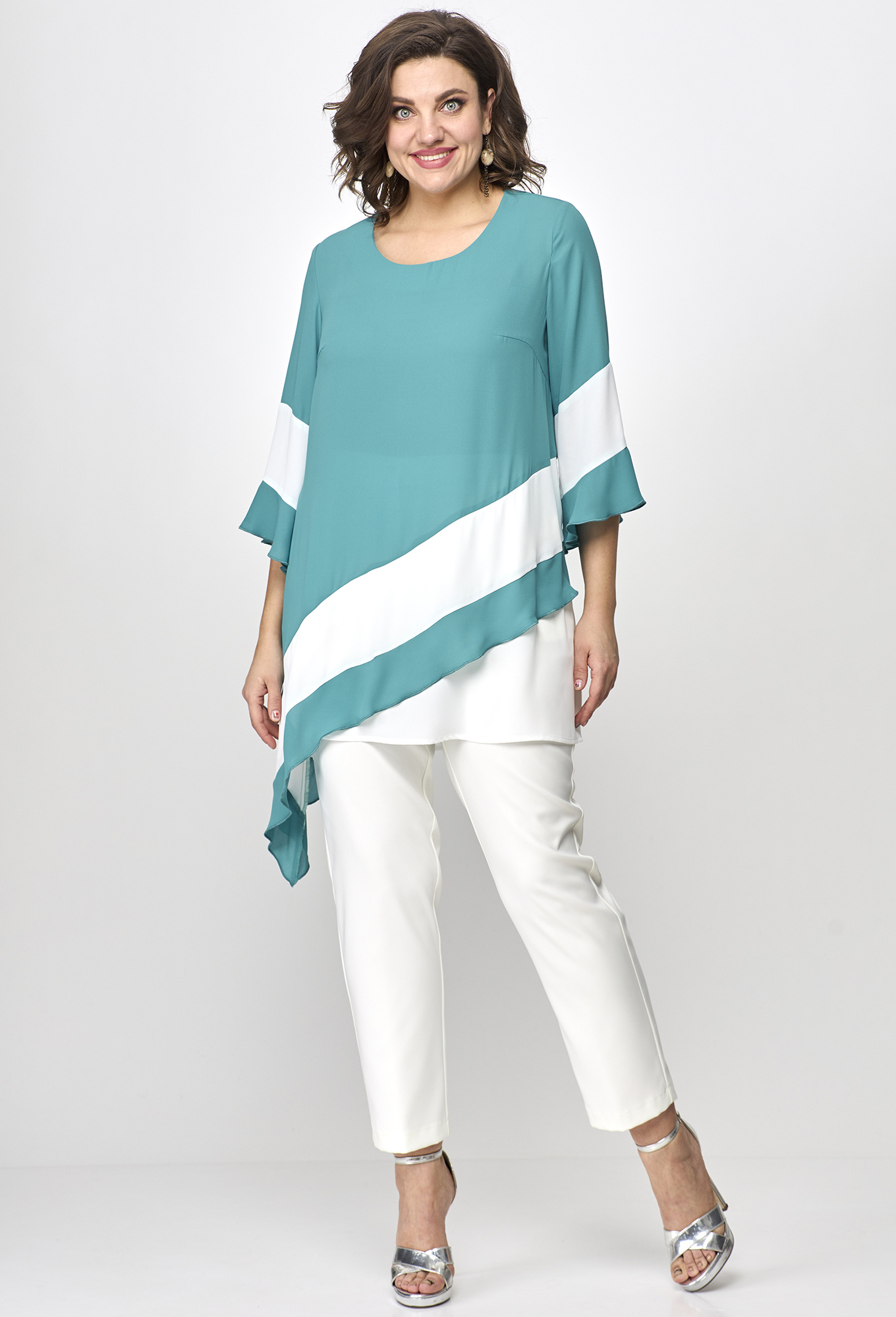 ст. цена1599руб.! Блуза Anastasia Mak 1071 бирюза