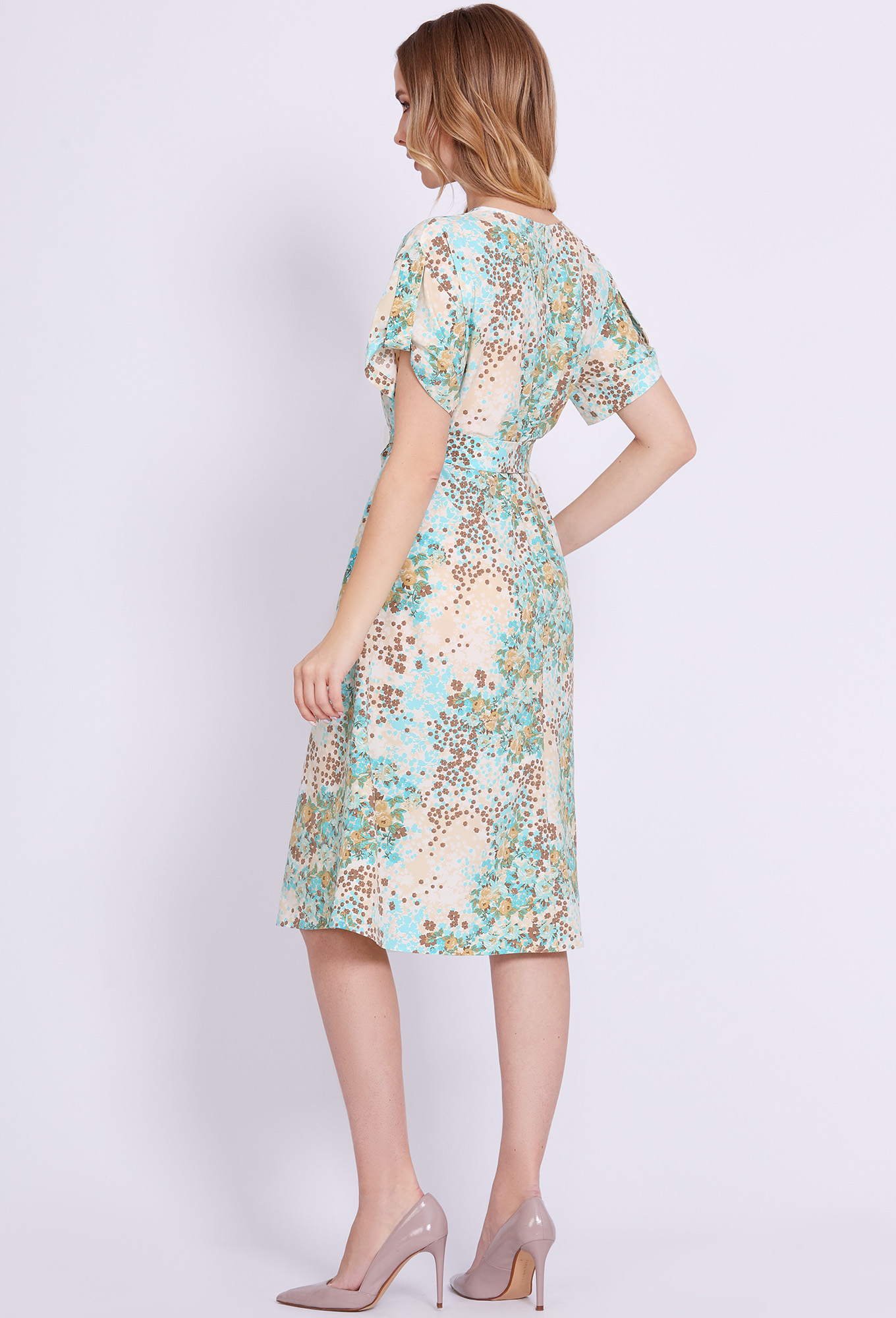 ст. цена2499руб.! Платье Solei 4588 голубой цветы