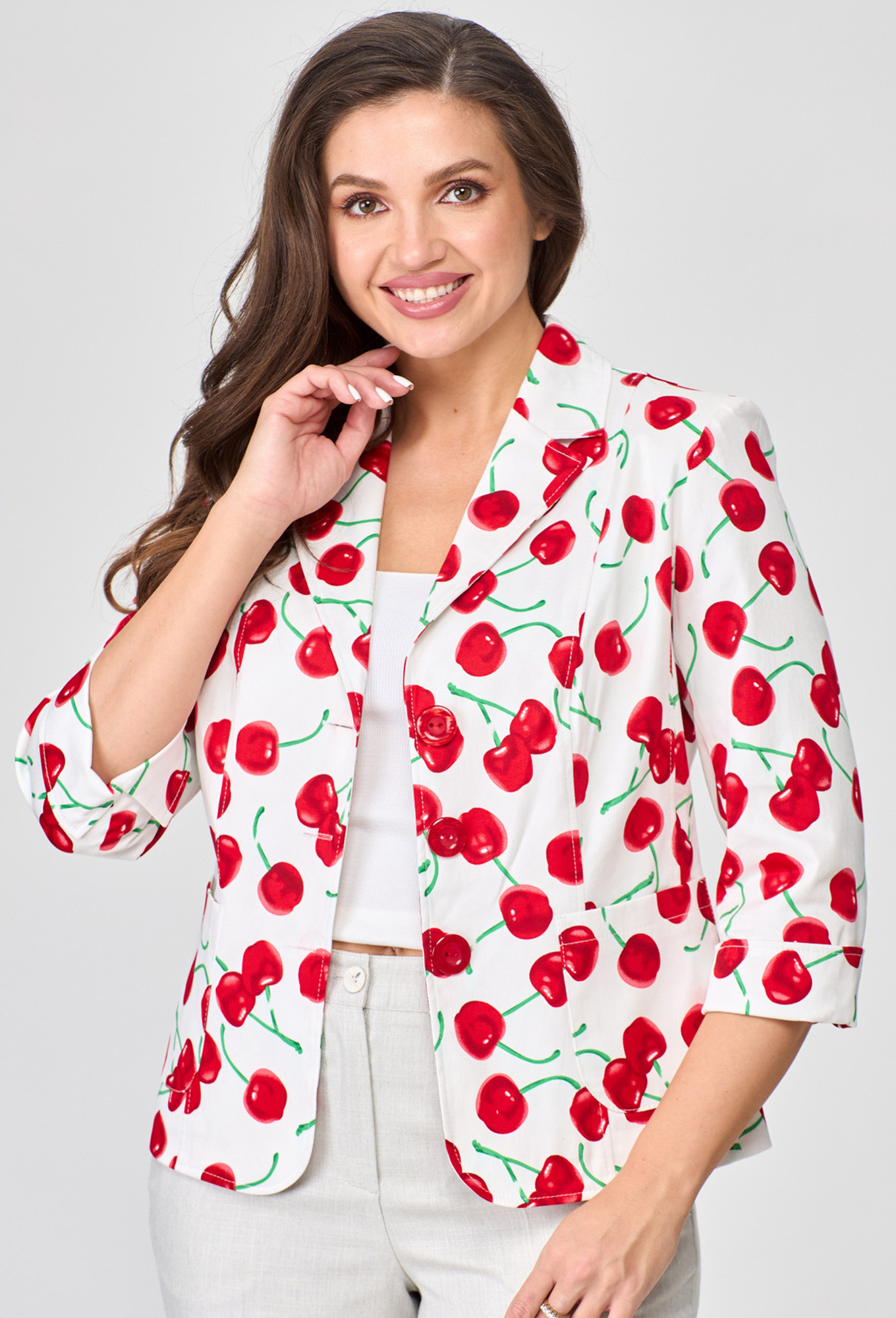 ст. цена1799руб.! Жакет БЕЛЭЛЬСТИЛЬ 203 белый вишня