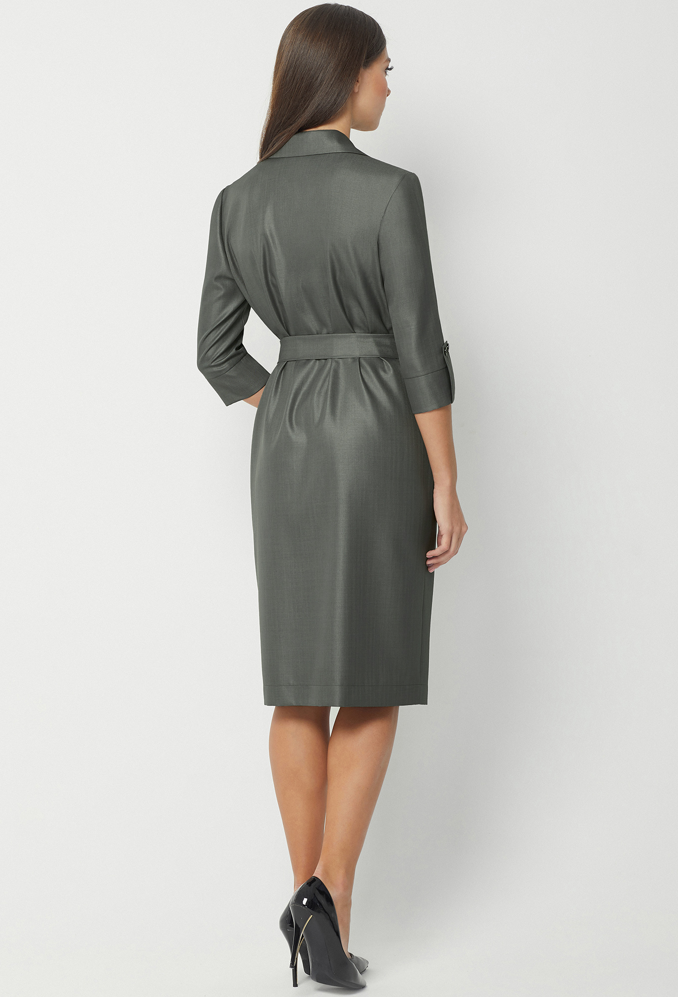 ст. цена2499руб.! Платье Bazalini 3569 серый-хаки