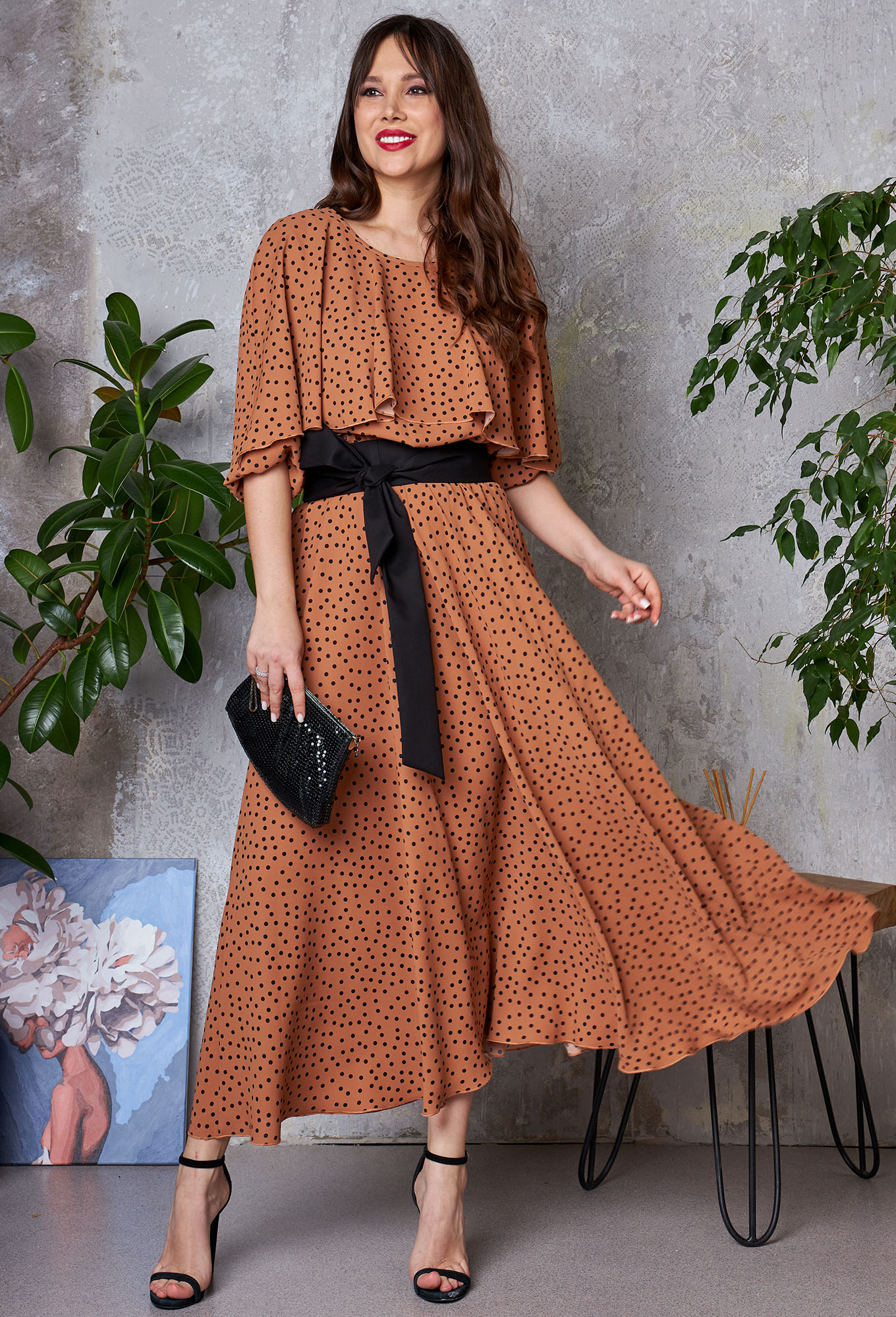 ст. цена2499руб.! Платье Anastasia 787 коричневый