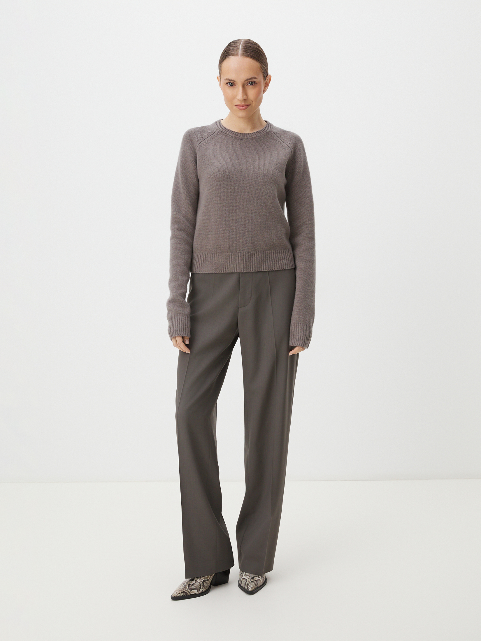 Женский джемпер MAISON DAVID 4406702, коричневато-серый