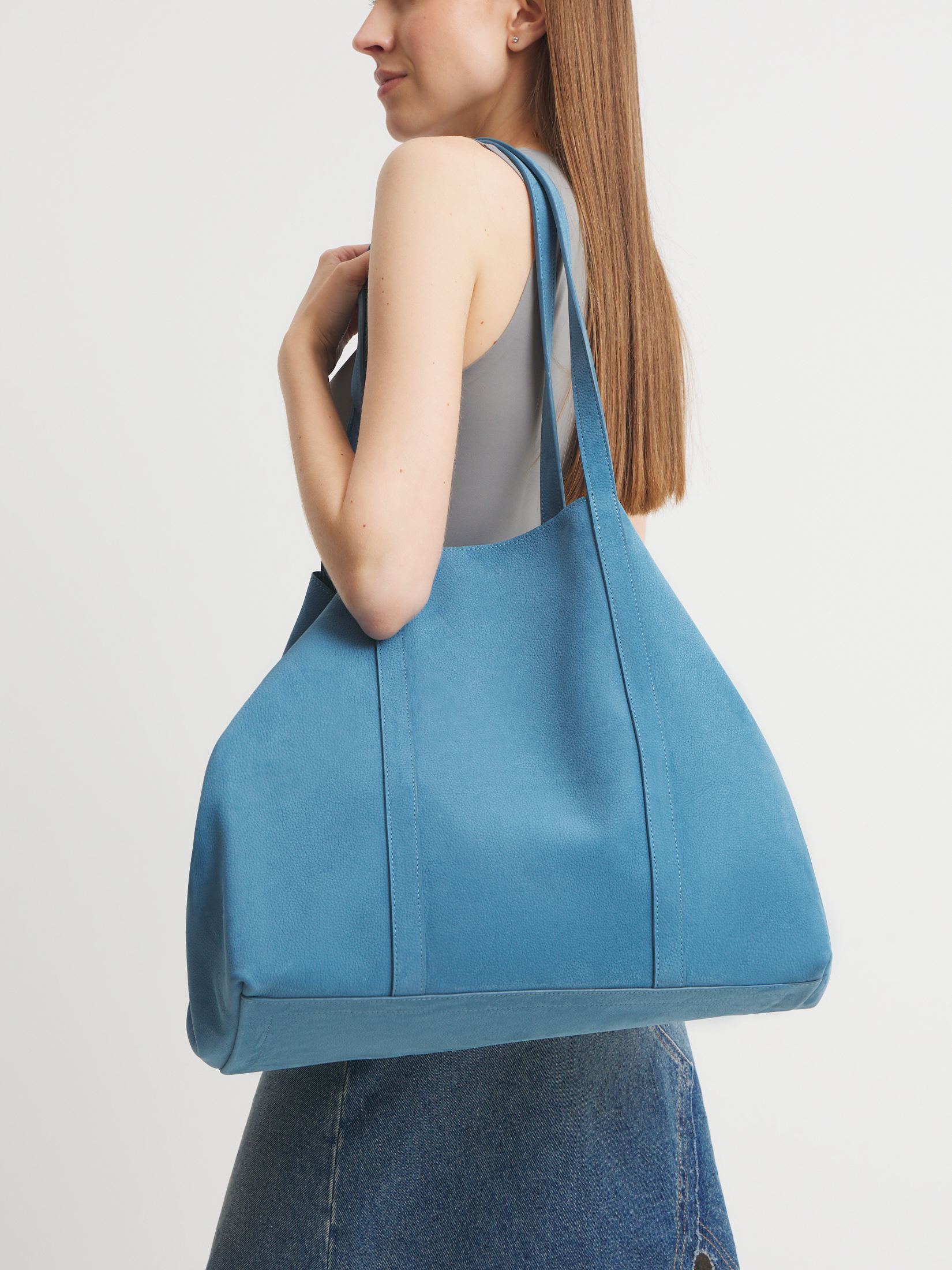 Женский шоппер MAISON DAVID 4661396, серо-голубой