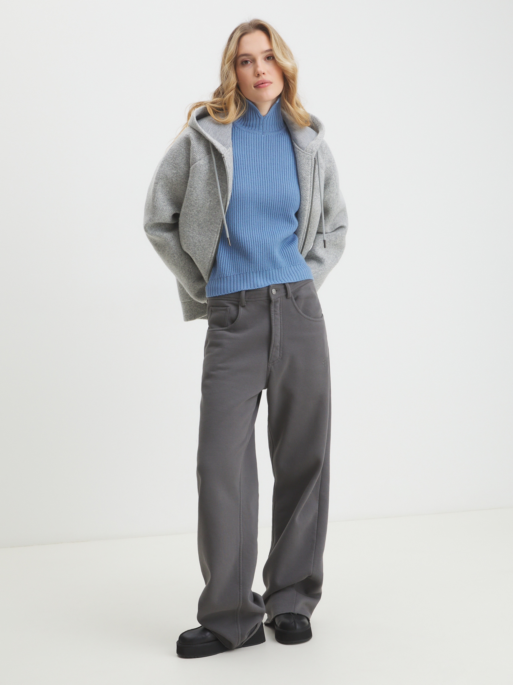 Женский свитер MAISON DAVID 4406518, серо-голубой