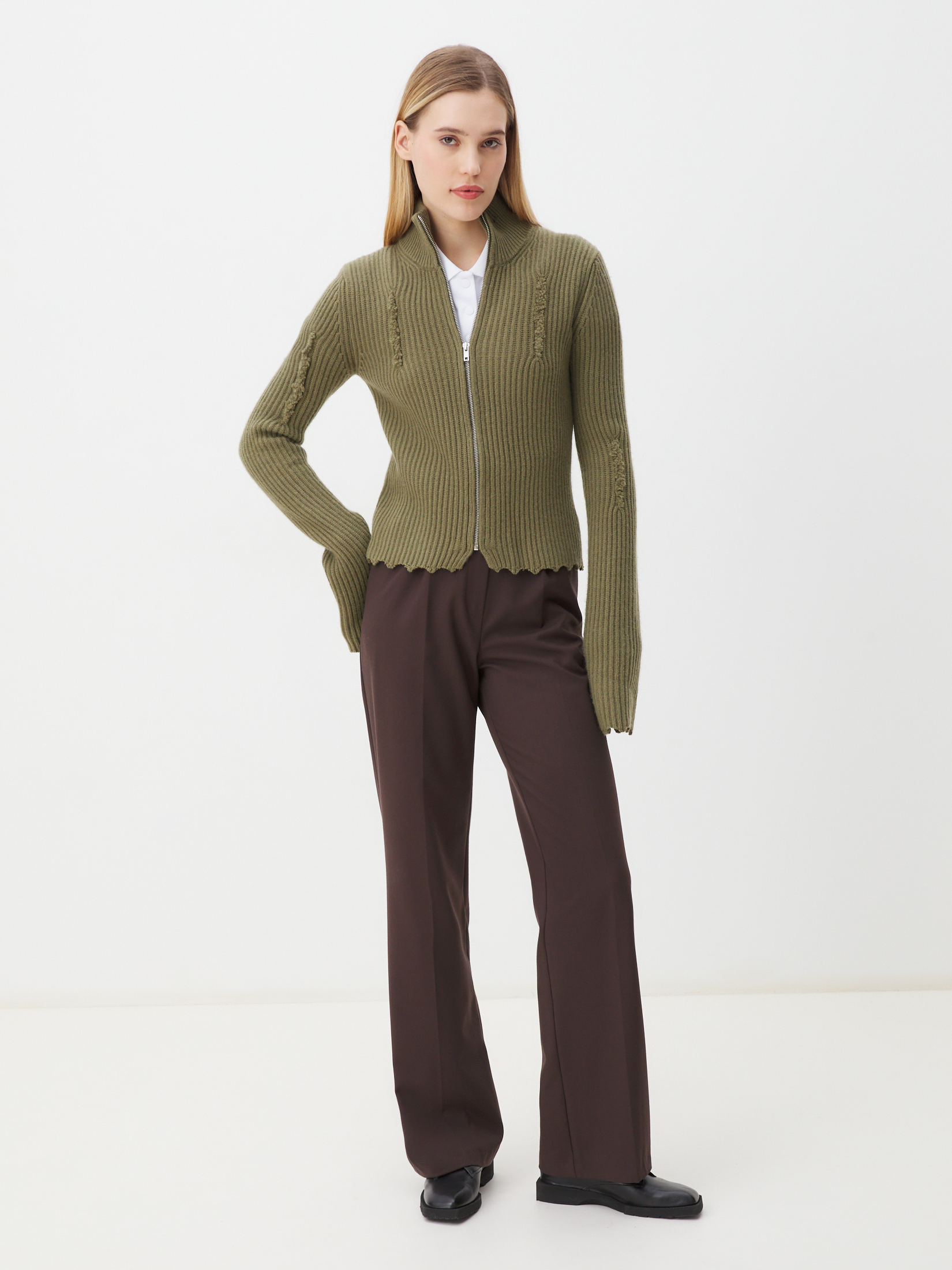 Женский кардиган MAISON DAVID 4351125, коричневато-зеленый