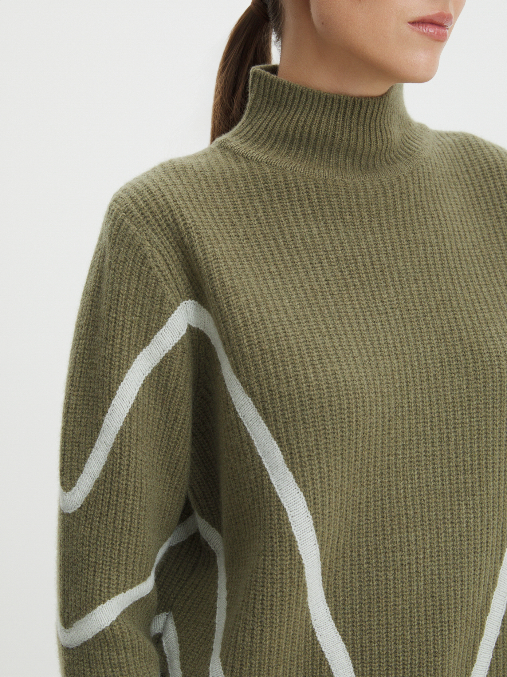 Женский свитер MAISON DAVID 3841784, хаки