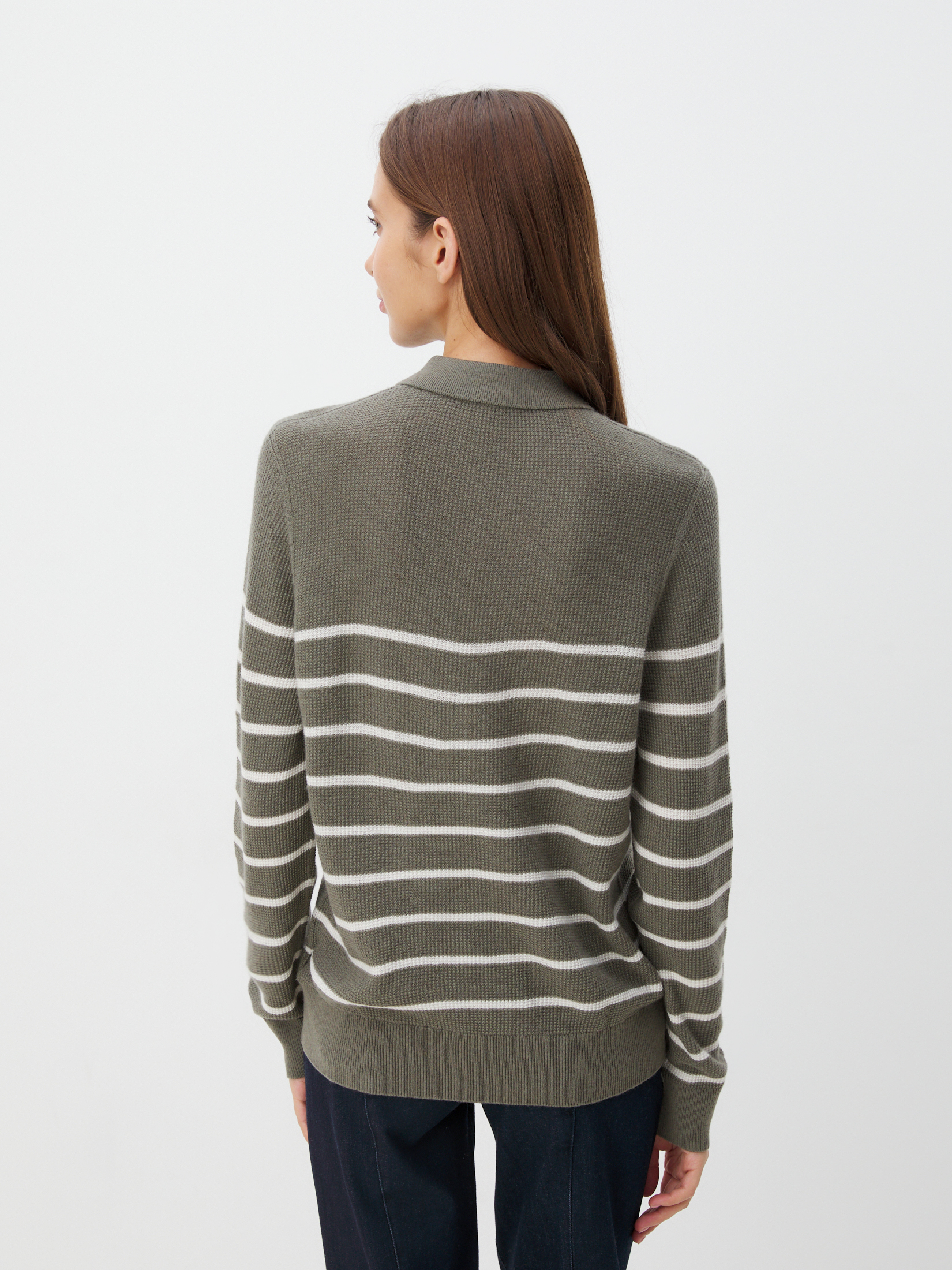 Женский джемпер поло MAISON DAVID 4332733, серо-зеленый