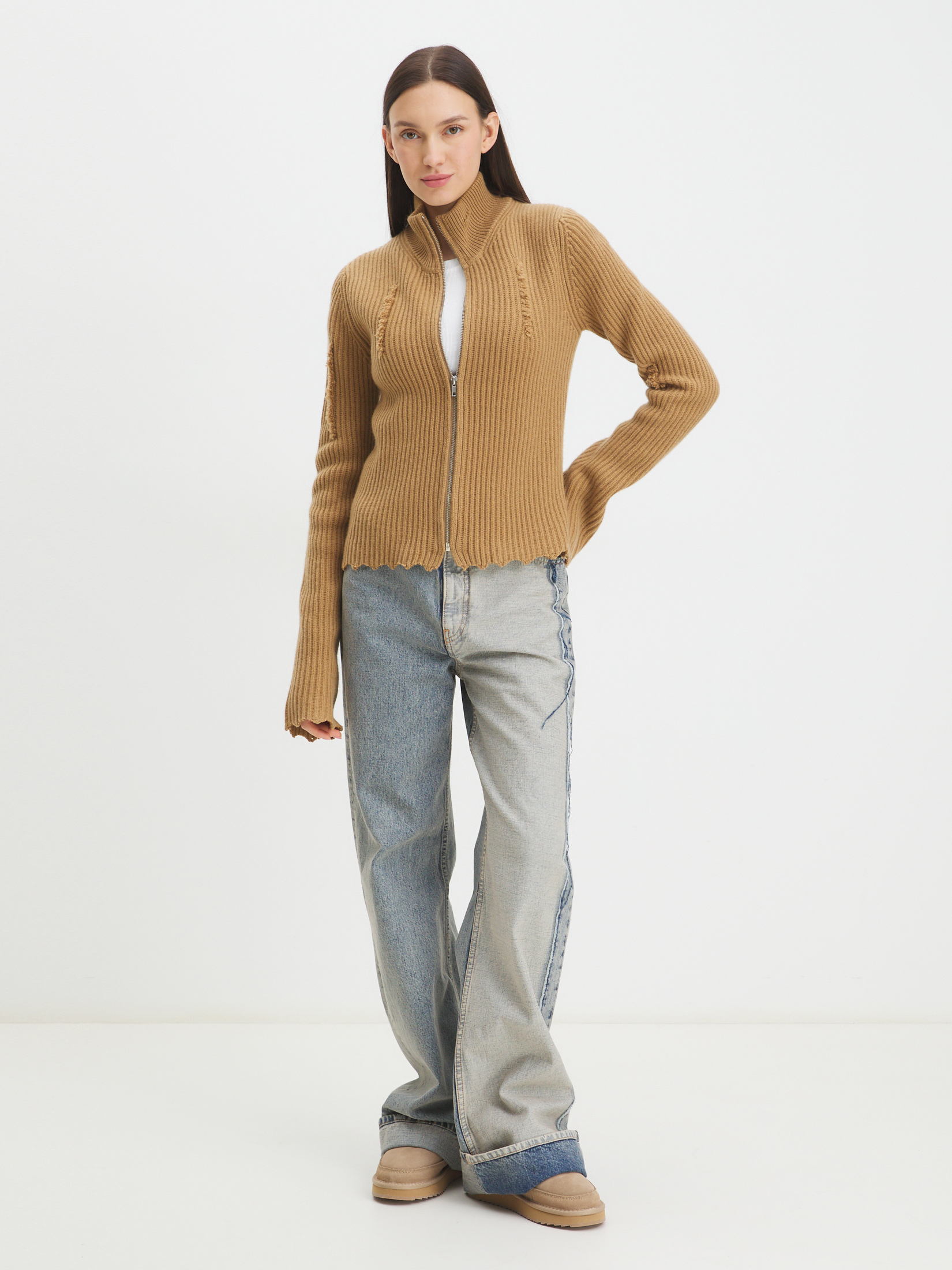 Женский кардиган MAISON DAVID 4351076, коричнево-бежевый