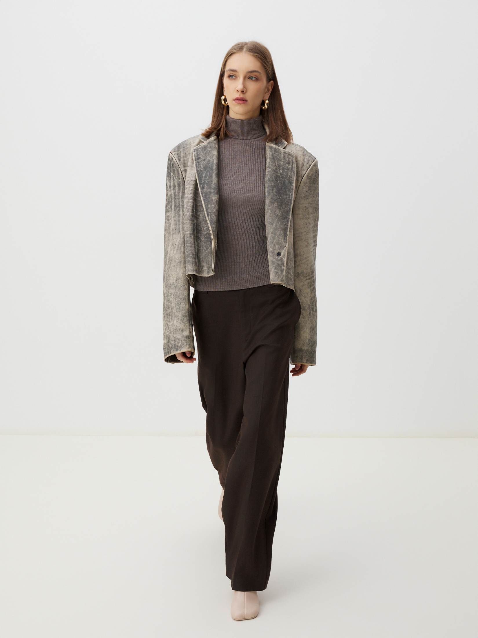 Женская водолазка MAISON DAVID 3348463, зелено-коричневый