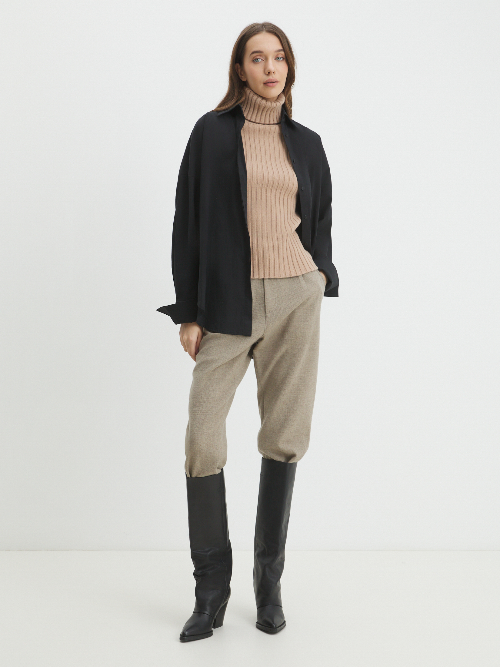 Женская водолазка MAISON DAVID 4450727, серо-бежевый