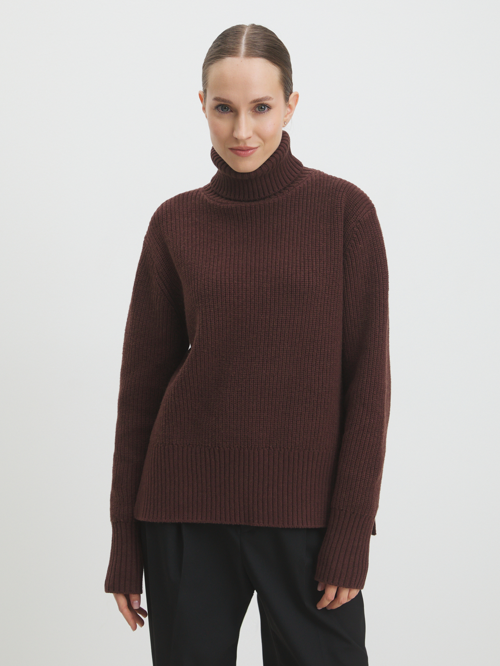 Женский свитер MAISON DAVID 4450919, темно-коричневый