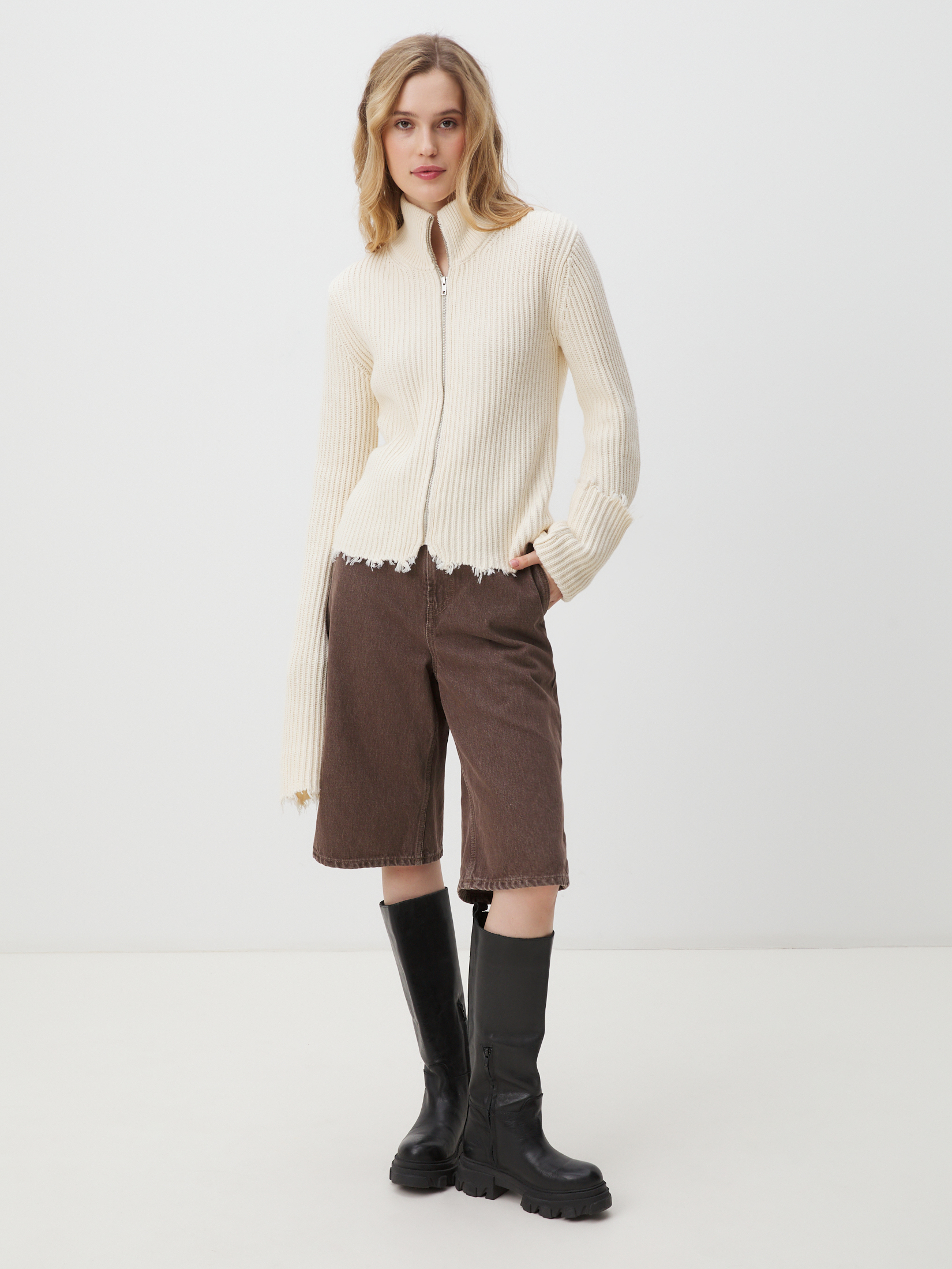 Женский кардиган MAISON DAVID 4449968, молочно-белый