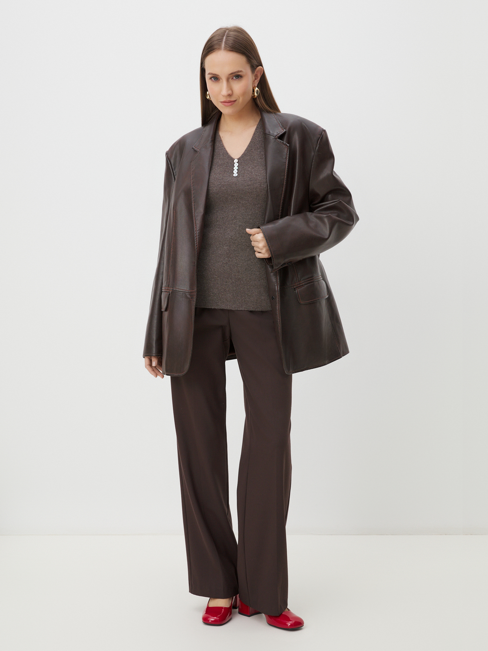 Женский пуловер MAISON DAVID 4451090, пыльно-коричневый