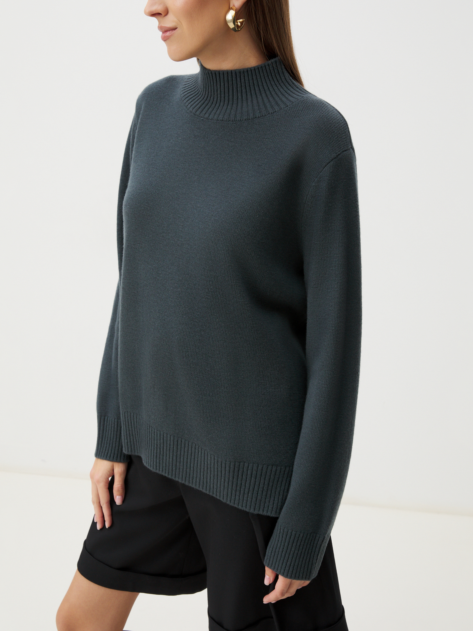 Женский свитер MAISON DAVID 4332190, зеленовато-серый