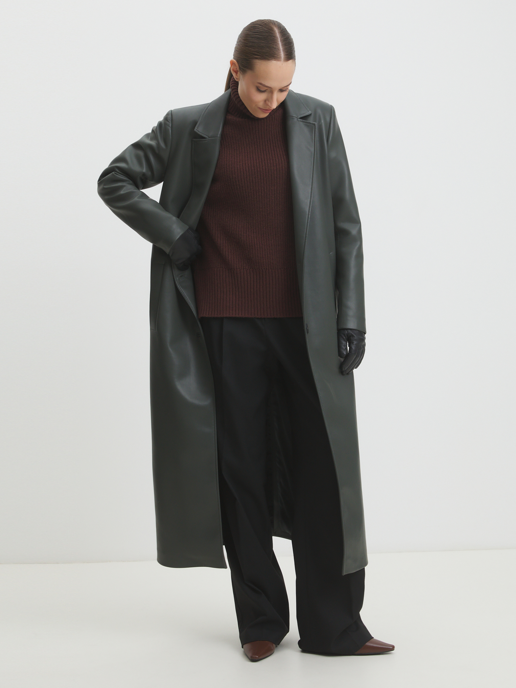 Женский свитер MAISON DAVID 4450919, темно-коричневый