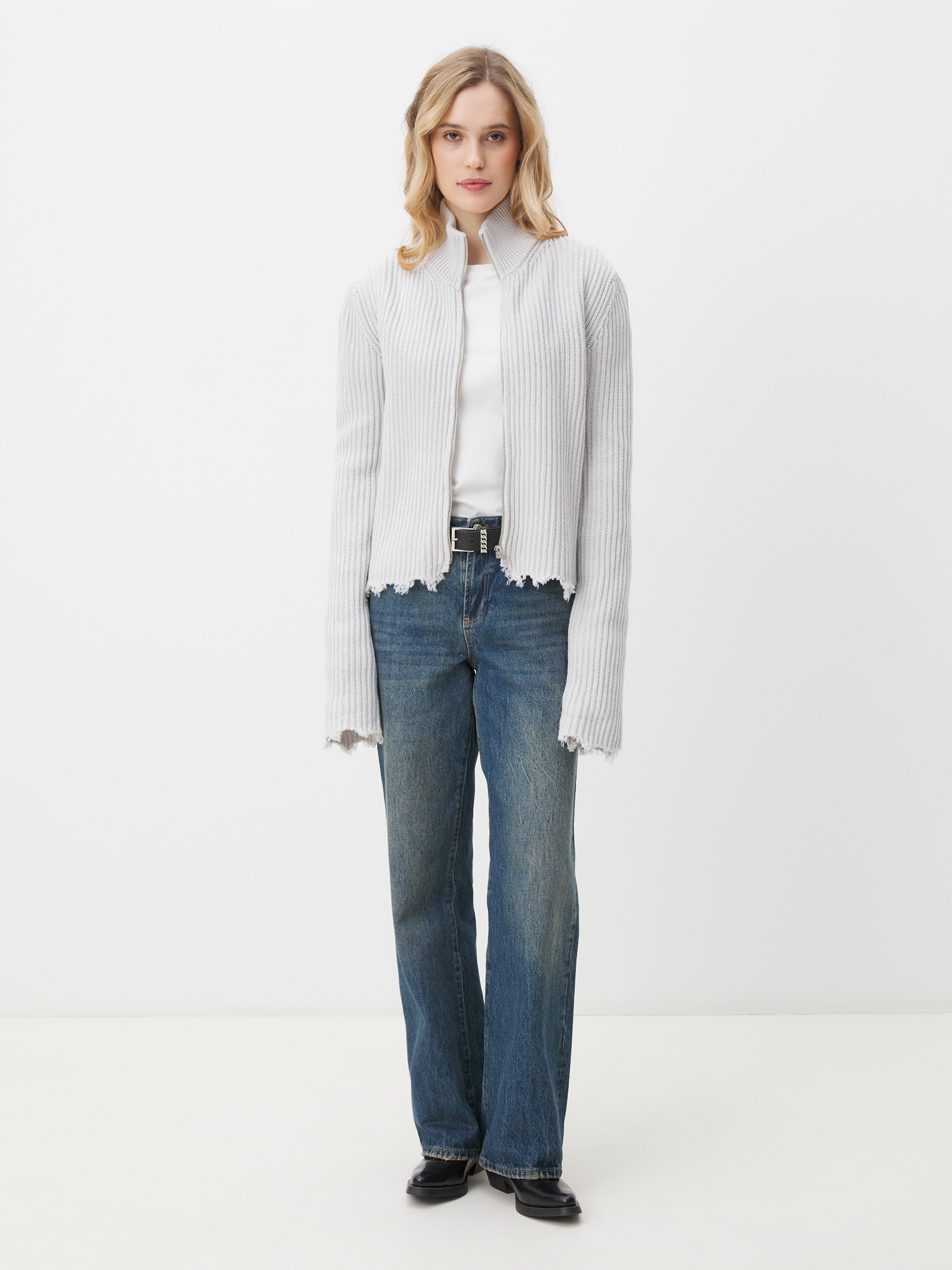 Женский кардиган MAISON DAVID 4449961, бледно-серый