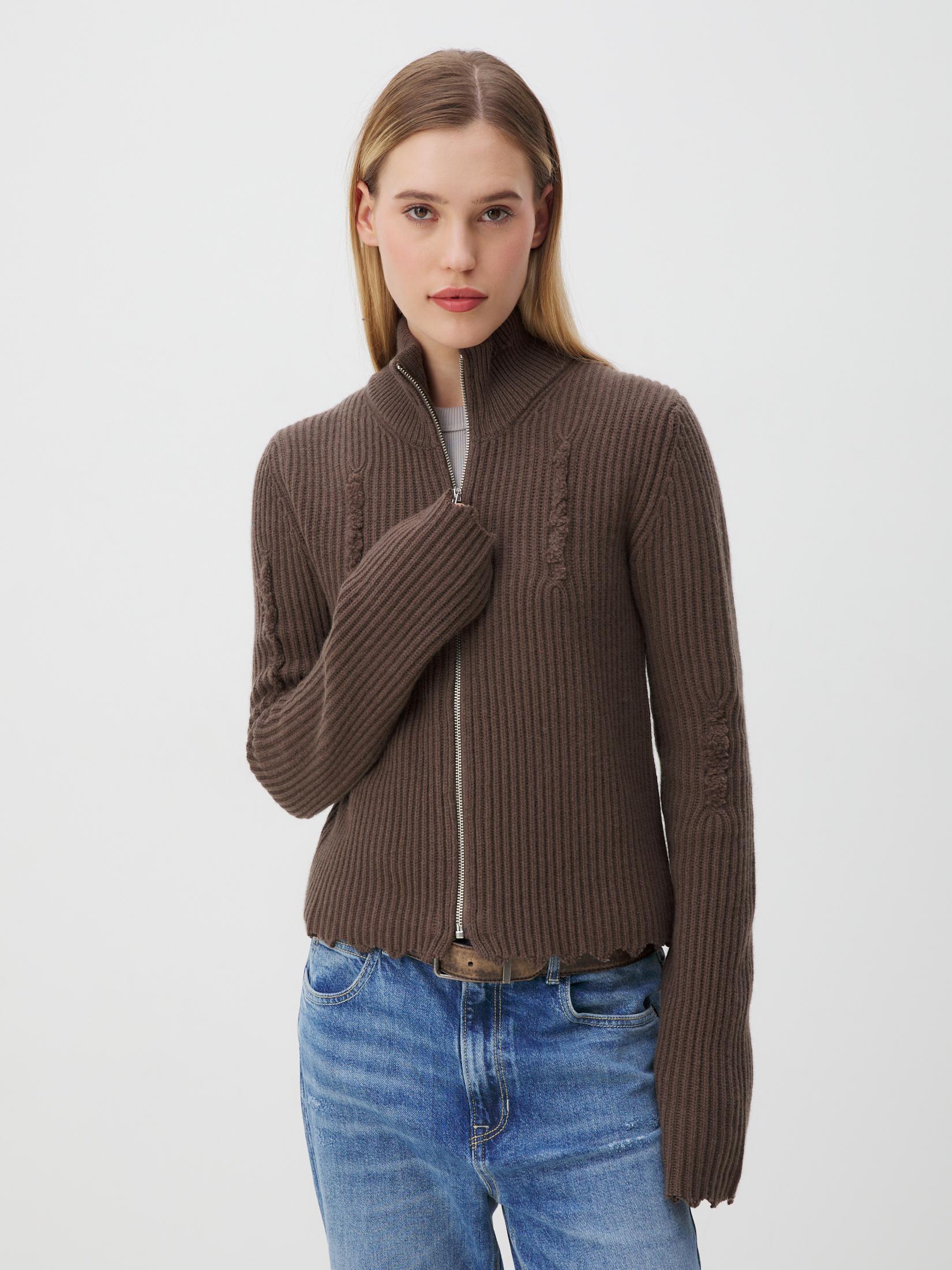 Женский кардиган MAISON DAVID 4351132, серо-коричневый