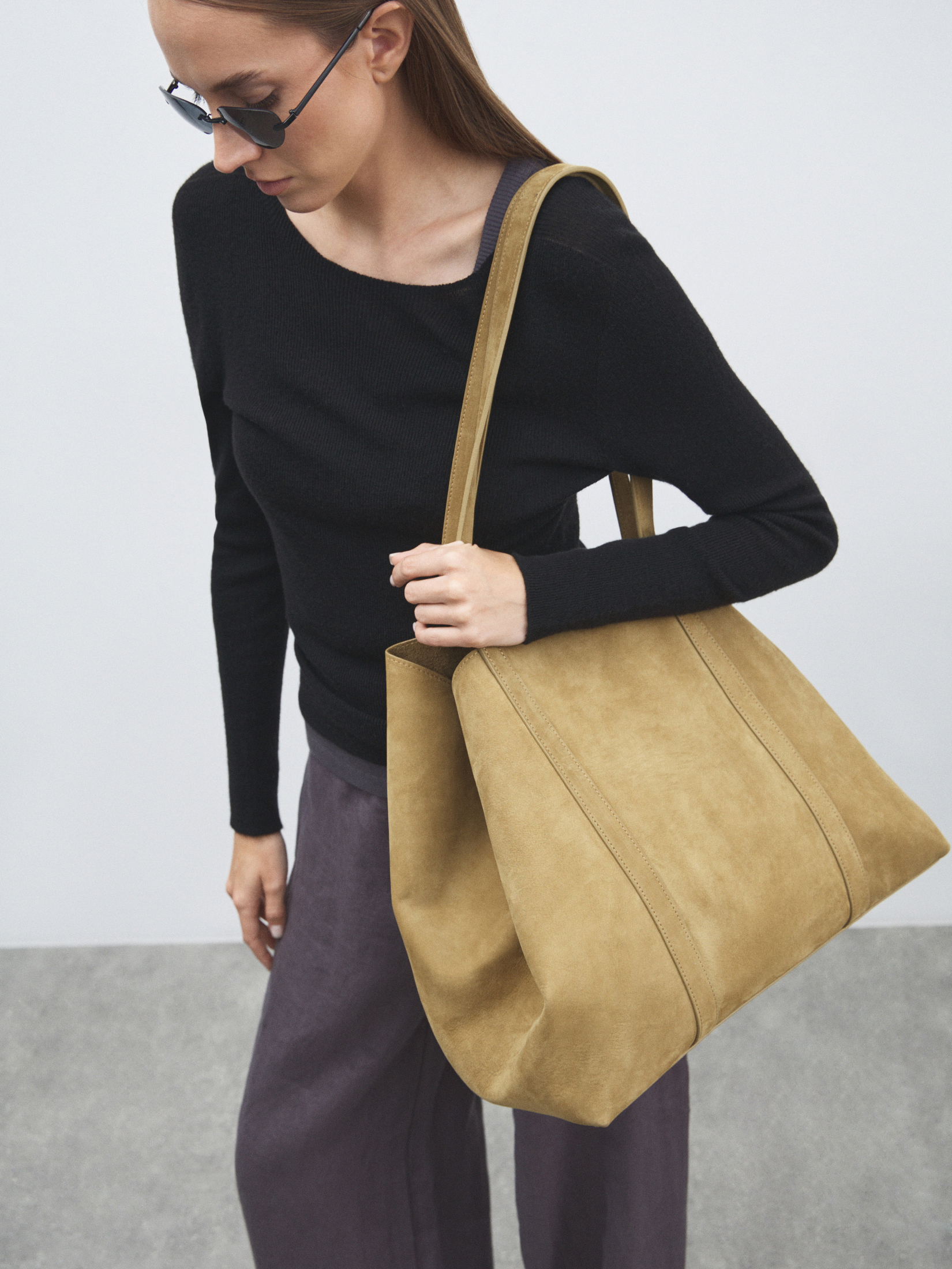 Женский шоппер MAISON DAVID 4661378, зеленовато-бежевый