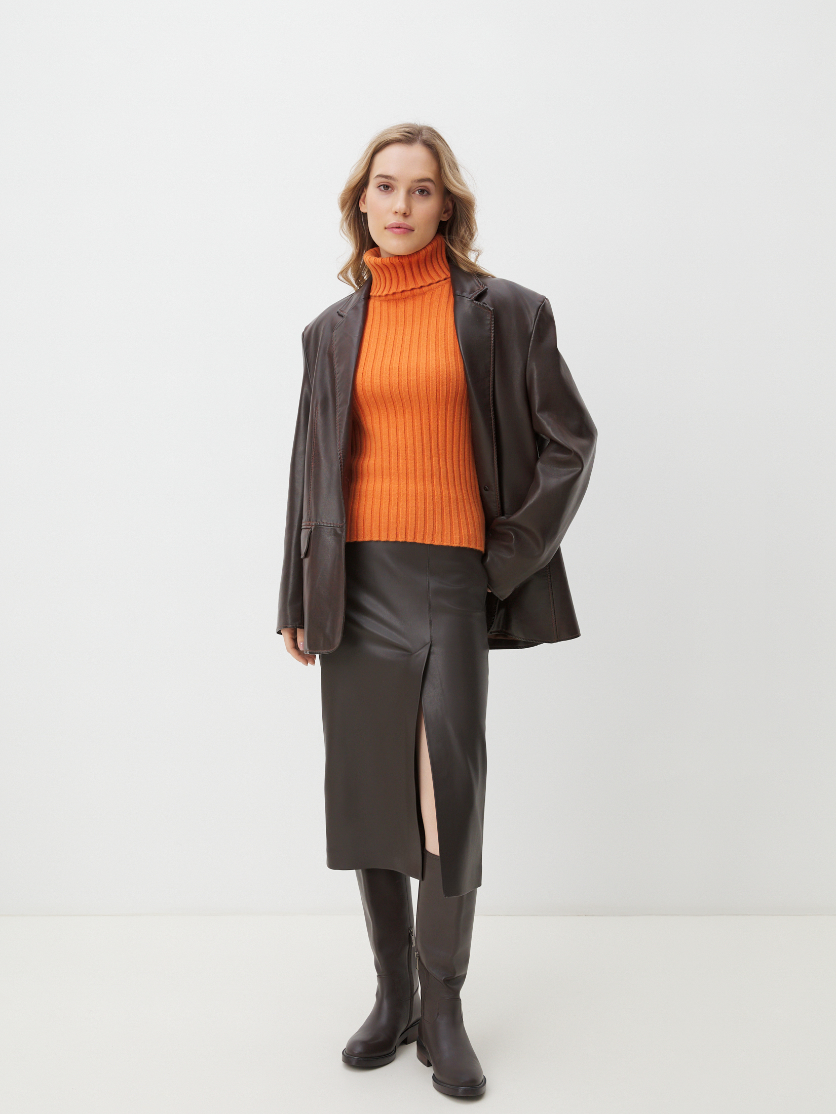 Женская водолазка MAISON DAVID 4450714, апельсиновый