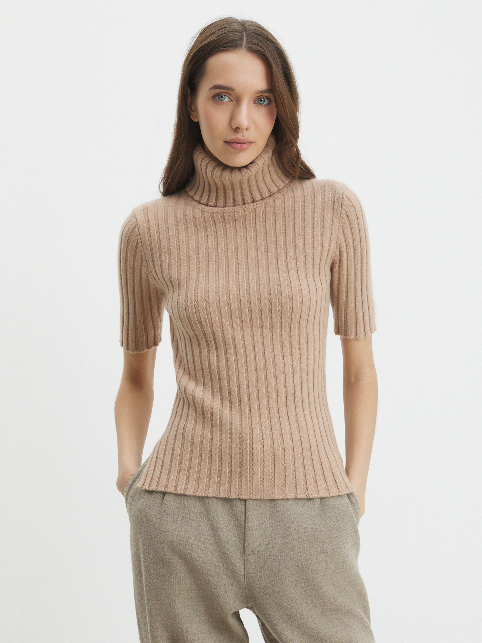 Женская водолазка MAISON DAVID 4450727, серо-бежевый