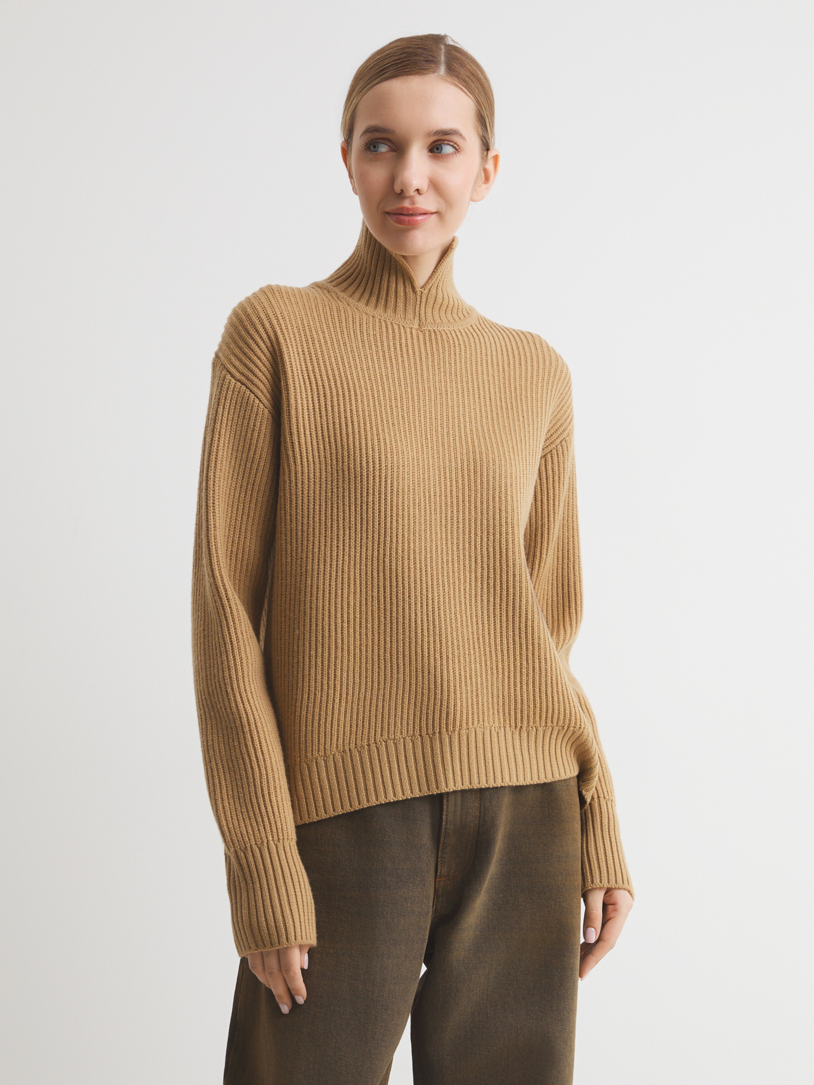 Женский свитер MAISON DAVID 4381864, темно-бежевый