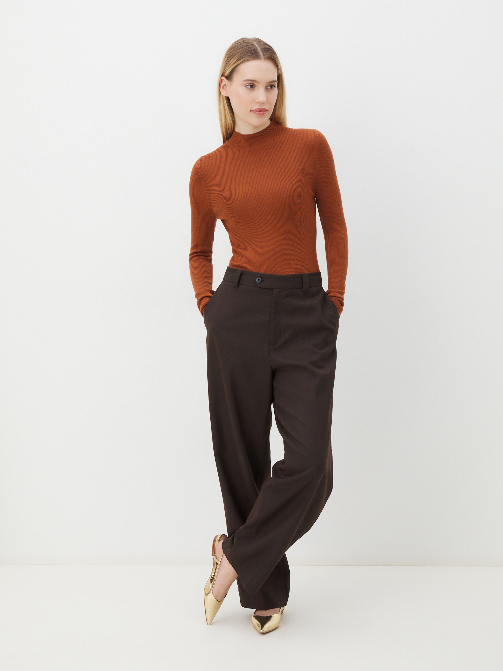 Женский джемпер MAISON DAVID 4273258, оранжево-коричневый