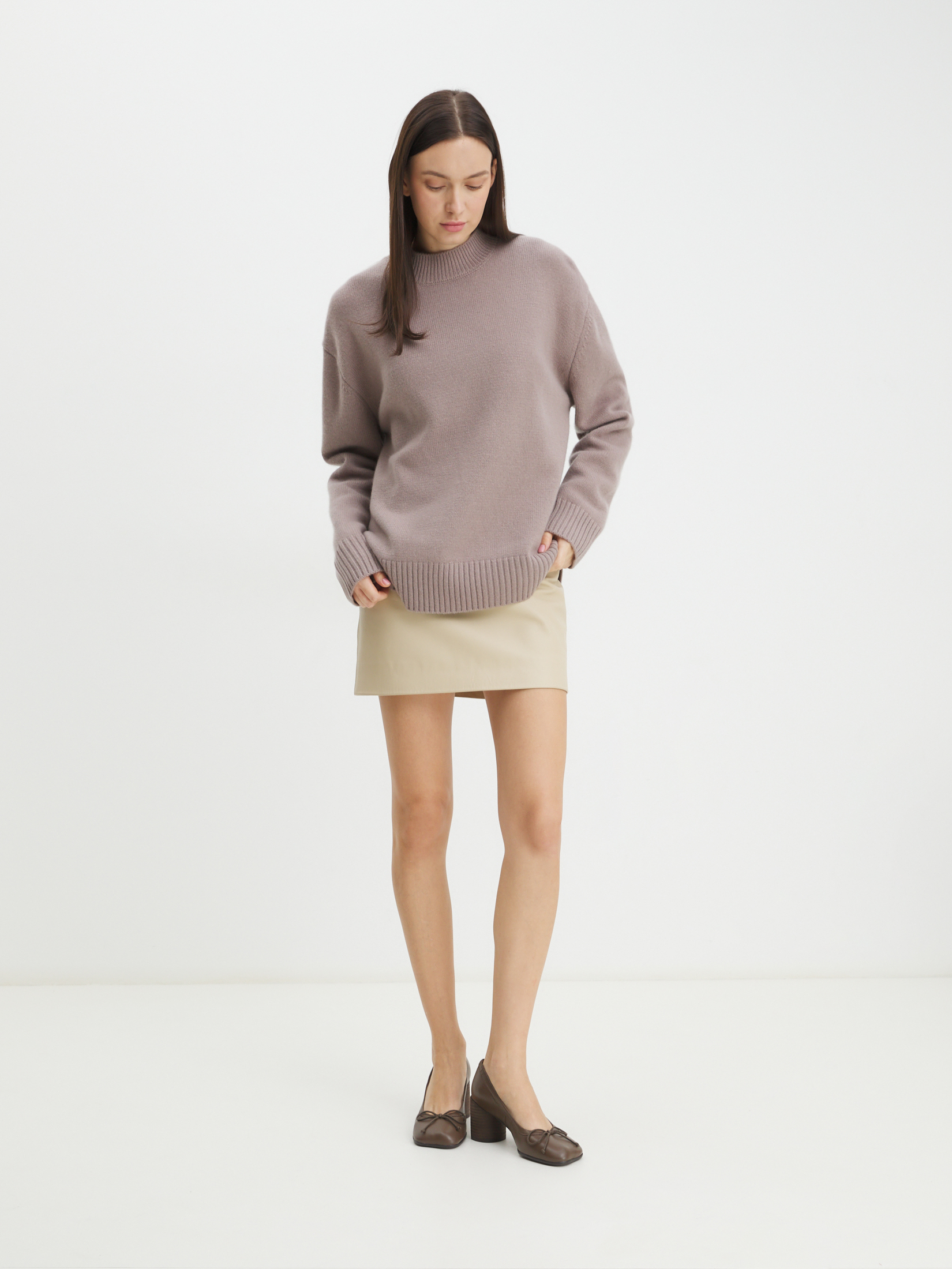 Женский свитер MAISON DAVID 4350983, коричневато-серый