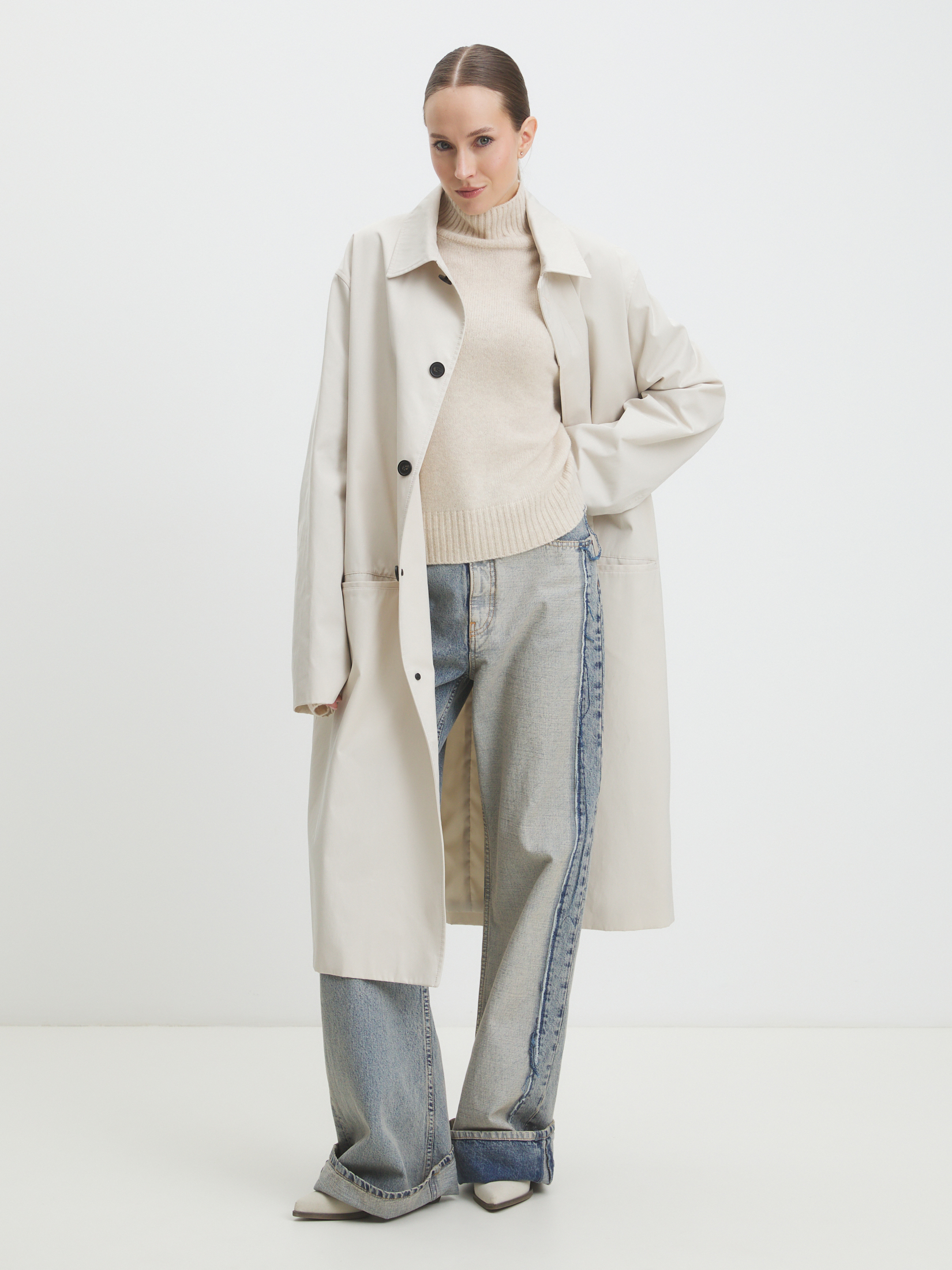 Женский свитер MAISON DAVID 4450003, молочно-бежевый