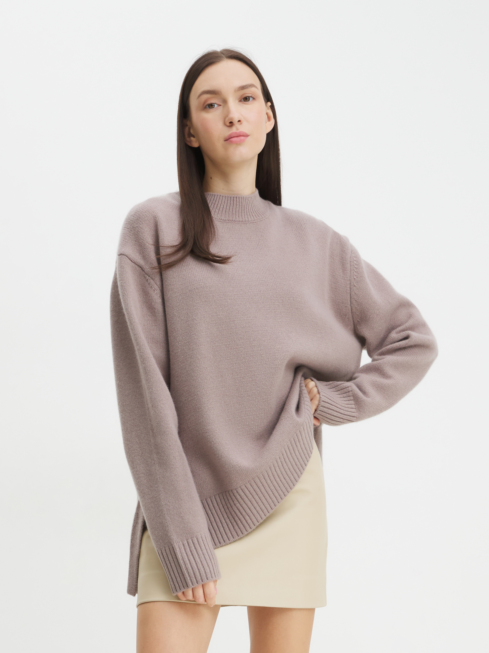 Женский свитер MAISON DAVID 4350983, коричневато-серый