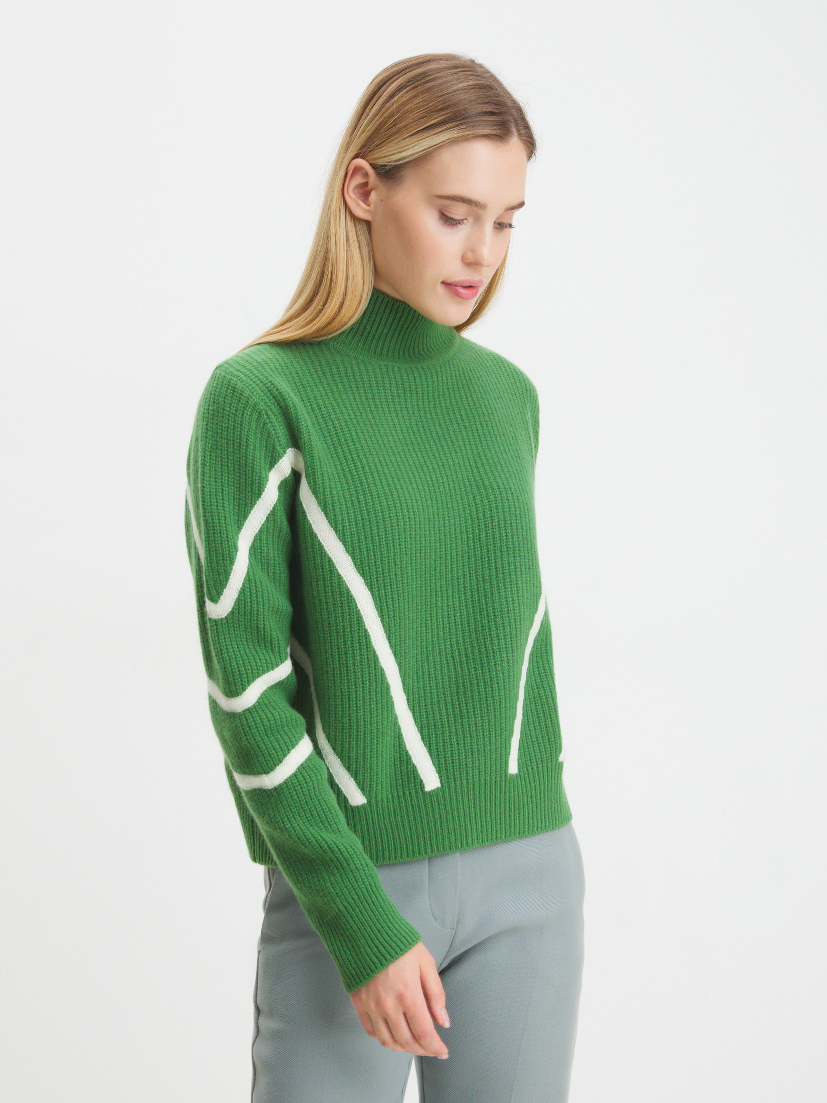 Женский свитер MAISON DAVID 3841779, зеленый