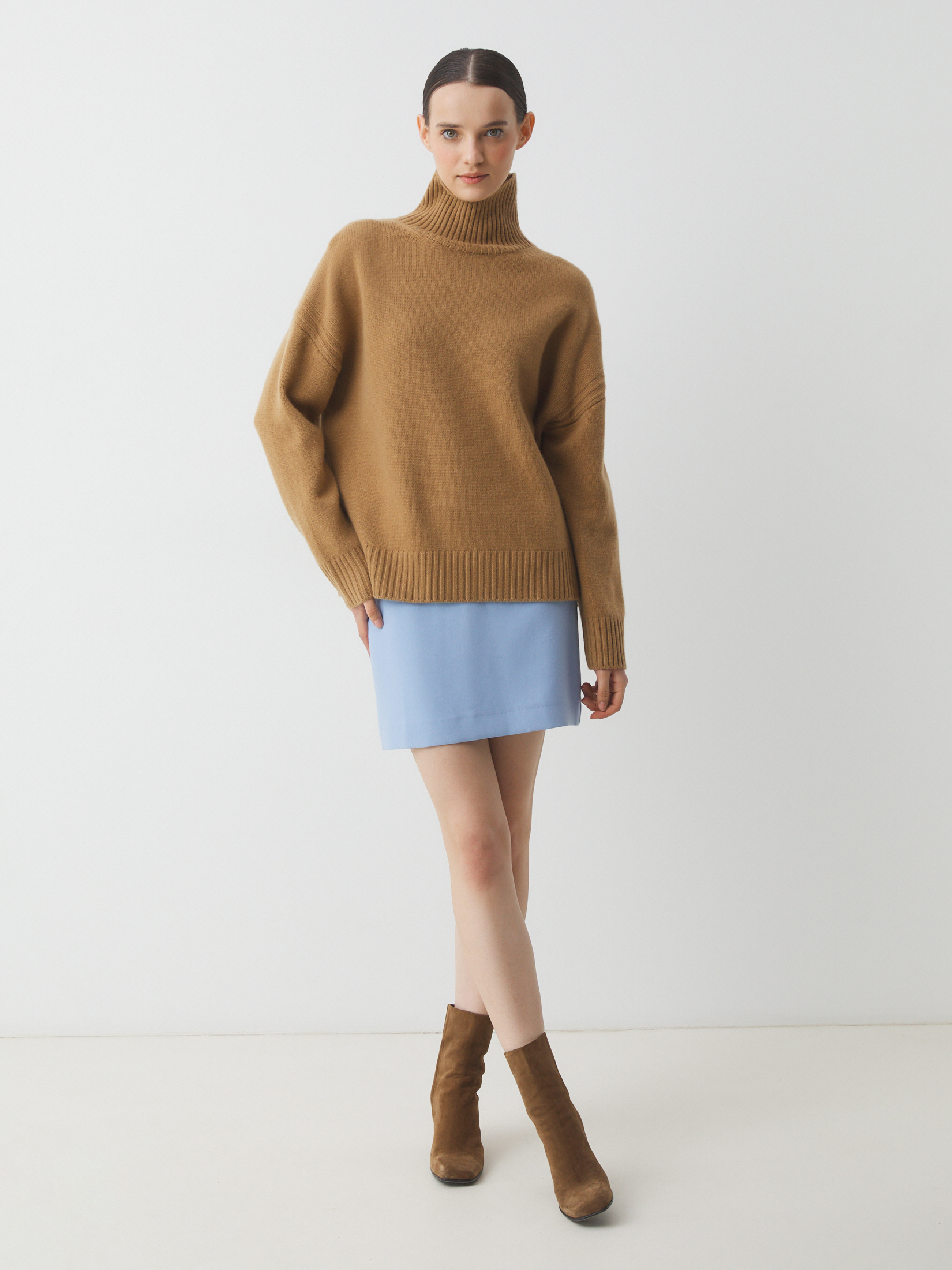 Женский свитер MAISON DAVID 4381783, бежево-коричневый