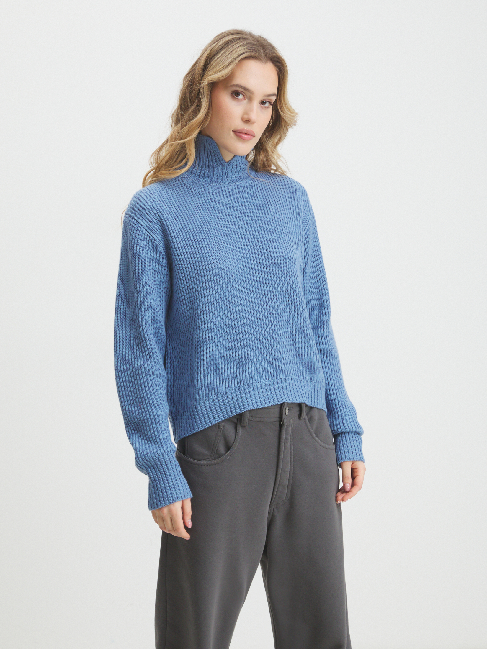 Женский свитер MAISON DAVID 4406518, серо-голубой