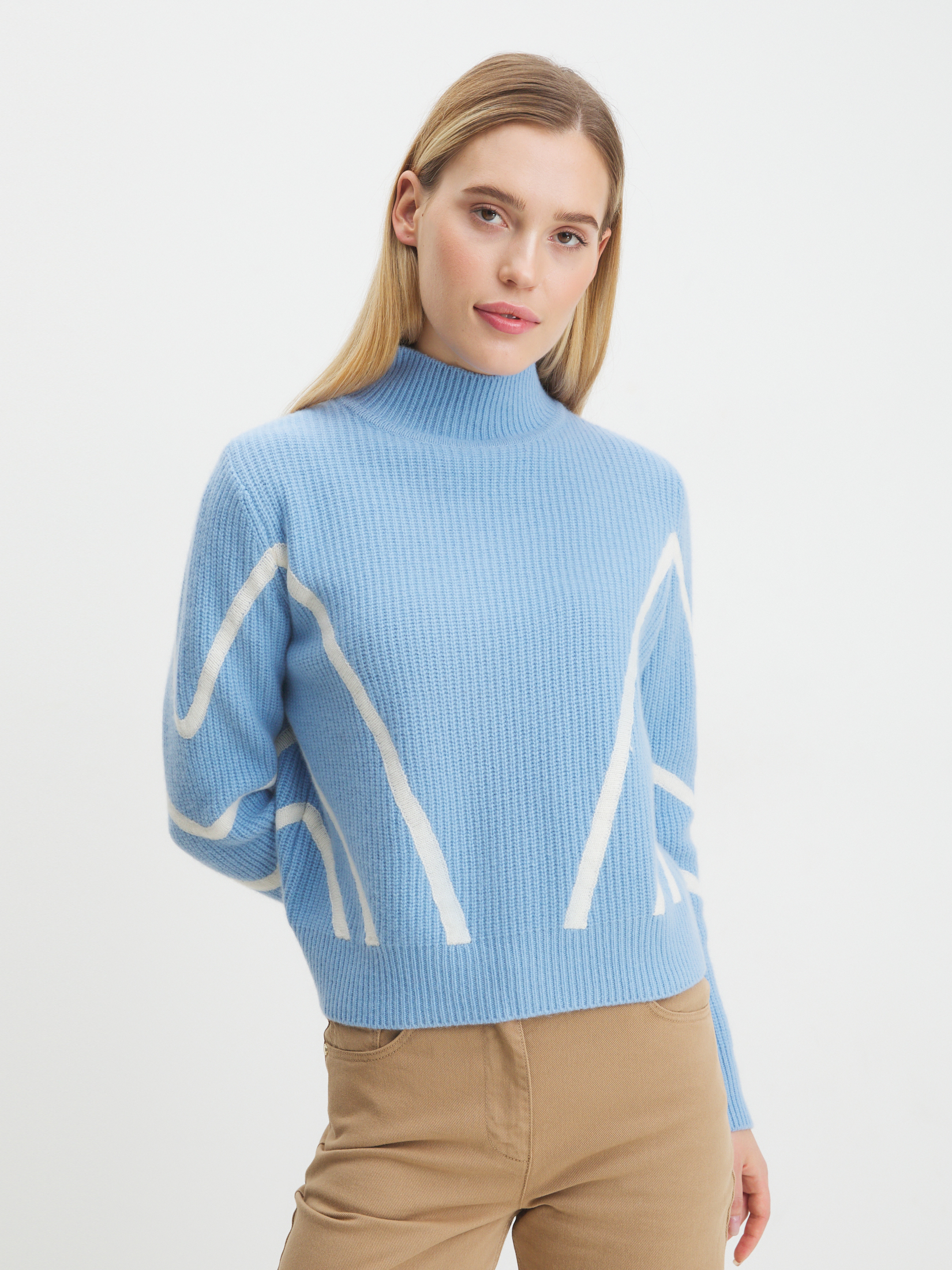 Женский свитер MAISON DAVID 3841782, голубой