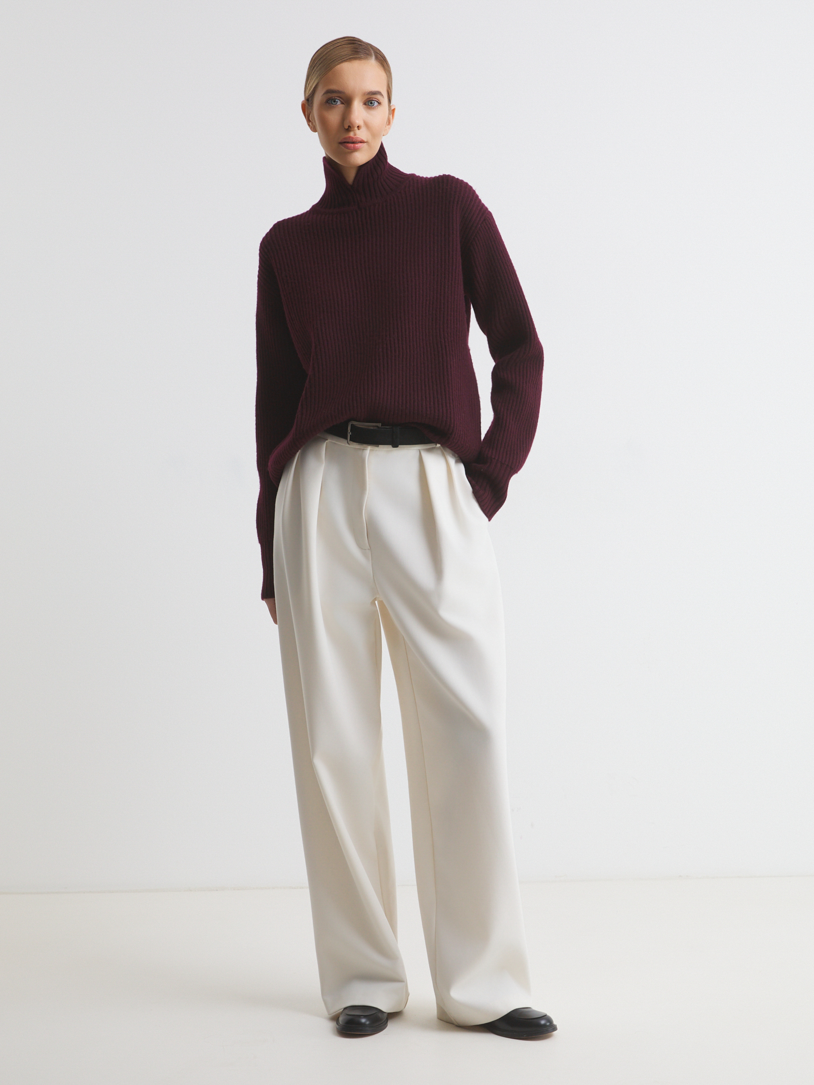 Женский свитер MAISON DAVID 4381909, винный