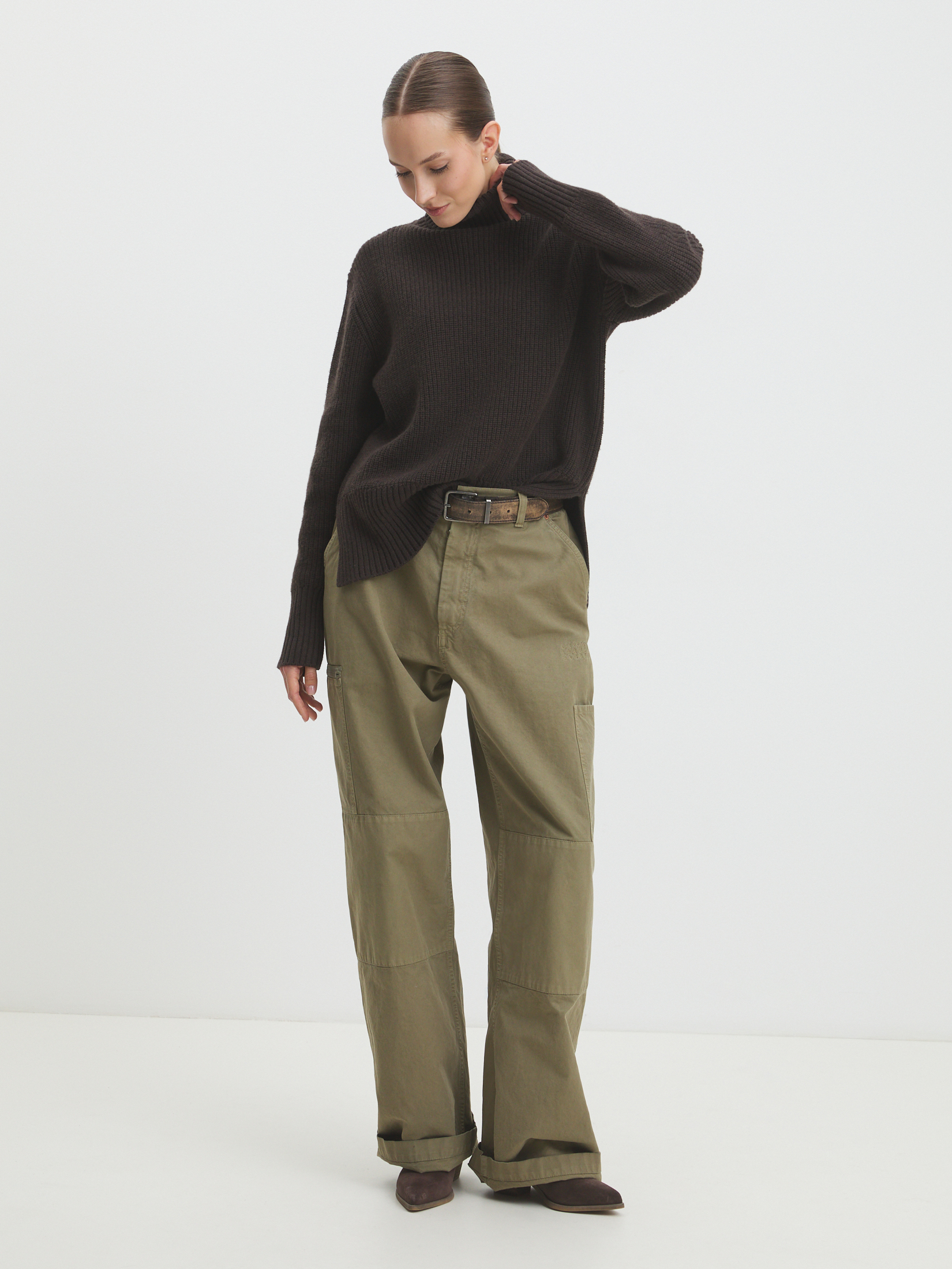 Женский свитер MAISON DAVID 4450906, серо-коричневый