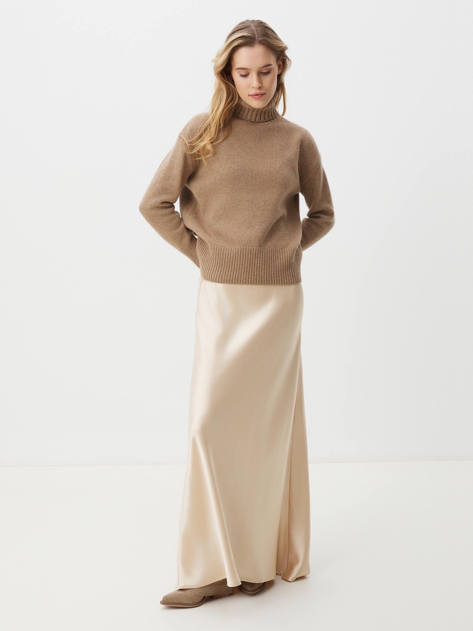 Женский свитер MAISON DAVID 4406638, коричнево-бежевый