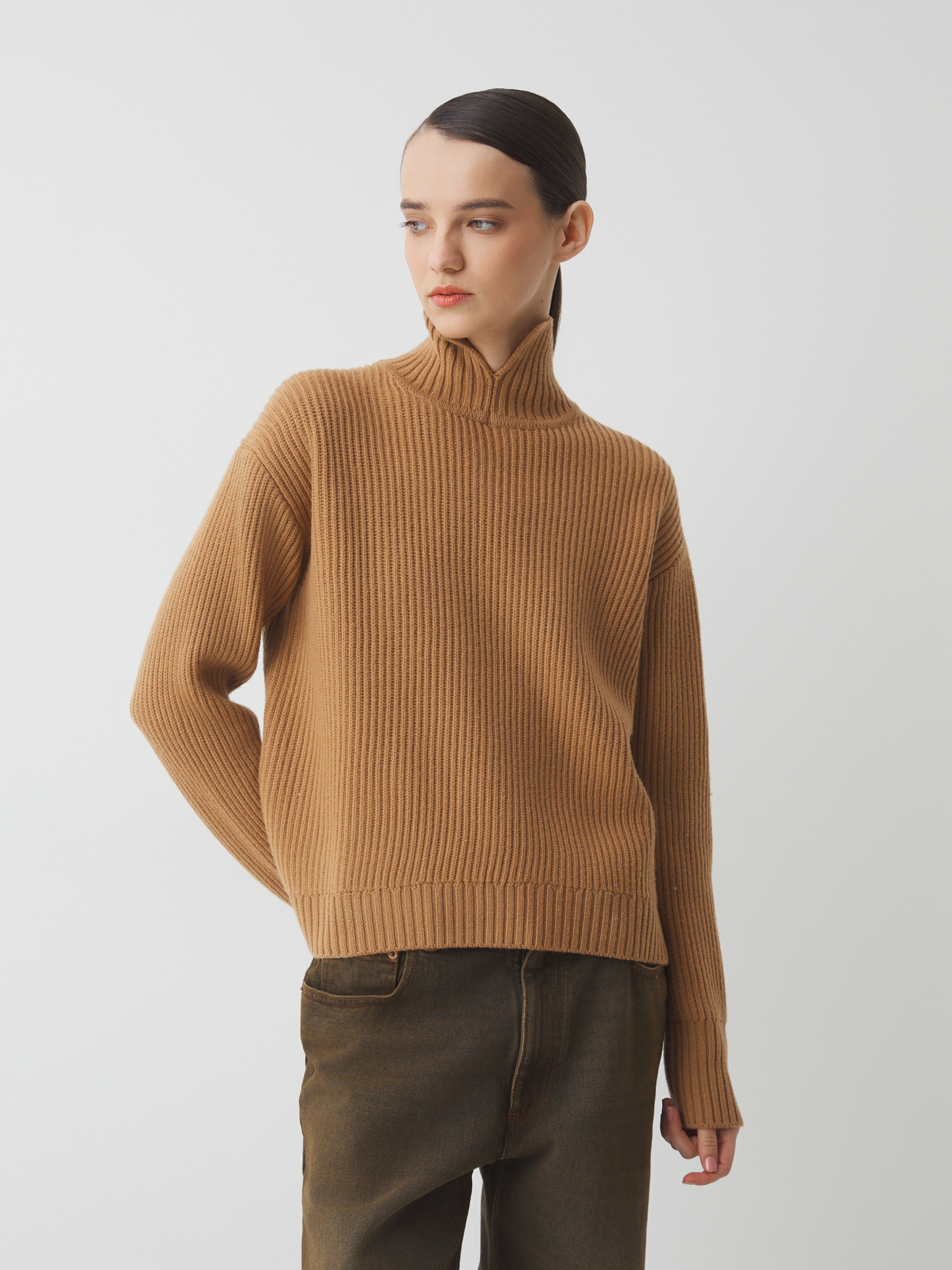 Женский свитер MAISON DAVID 4381859, коричнево-бежевый