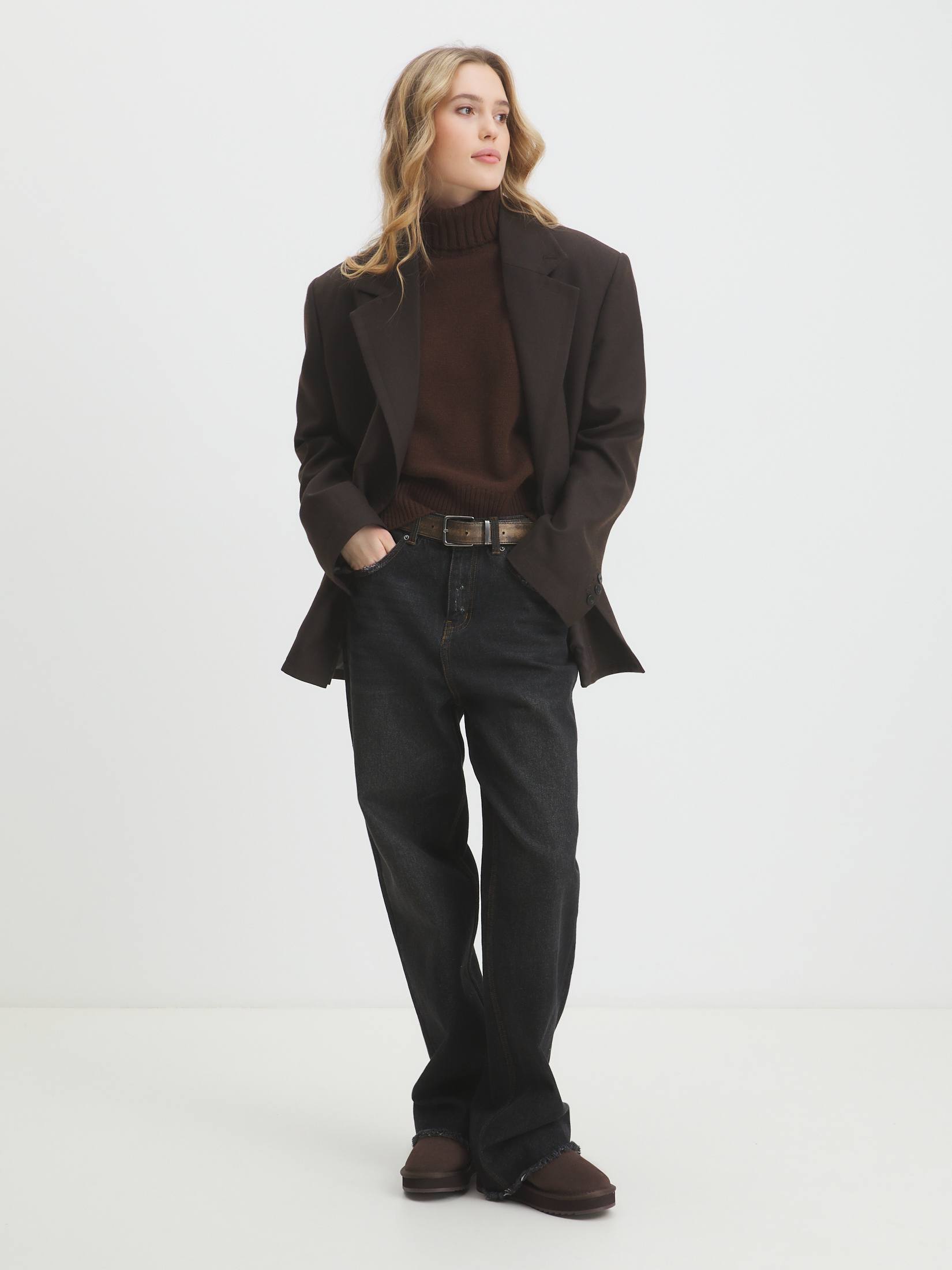 Женский свитер MAISON DAVID 4406652, шоколадный