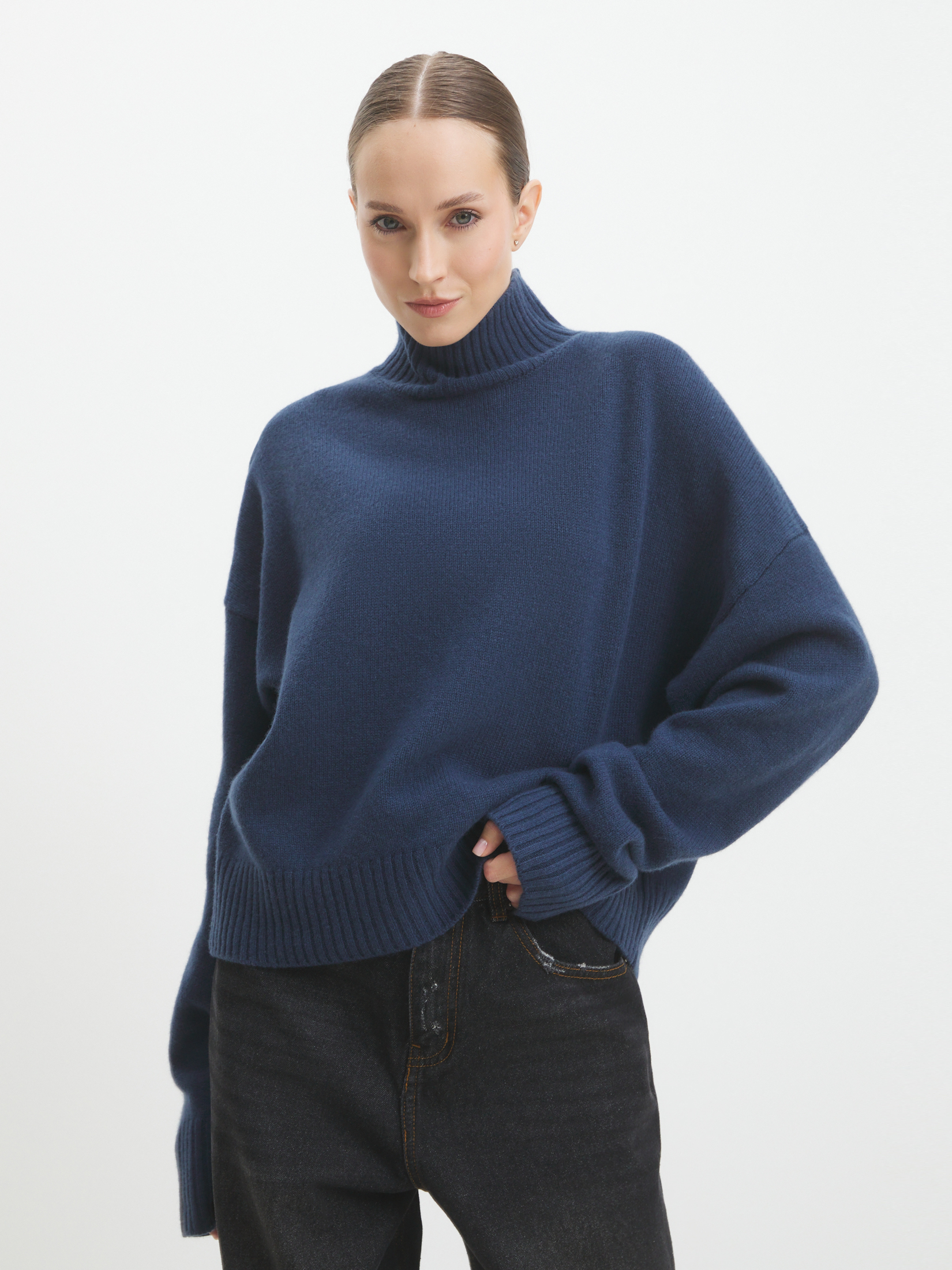 Женский свитер MAISON DAVID 4450007, серо-синий