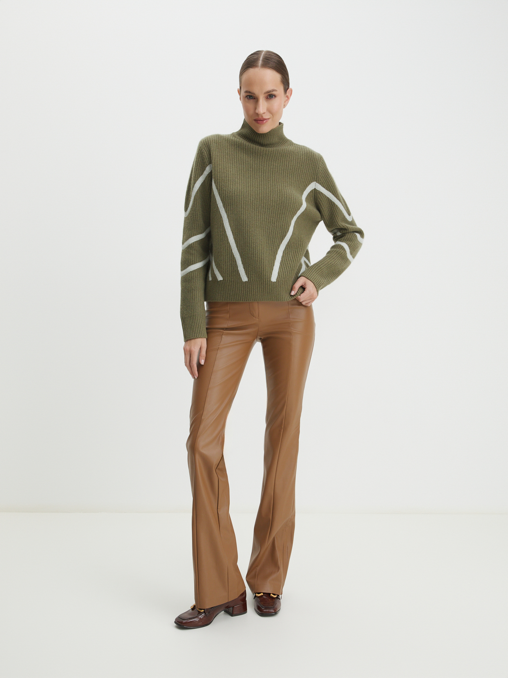 Женский свитер MAISON DAVID 3841784, хаки