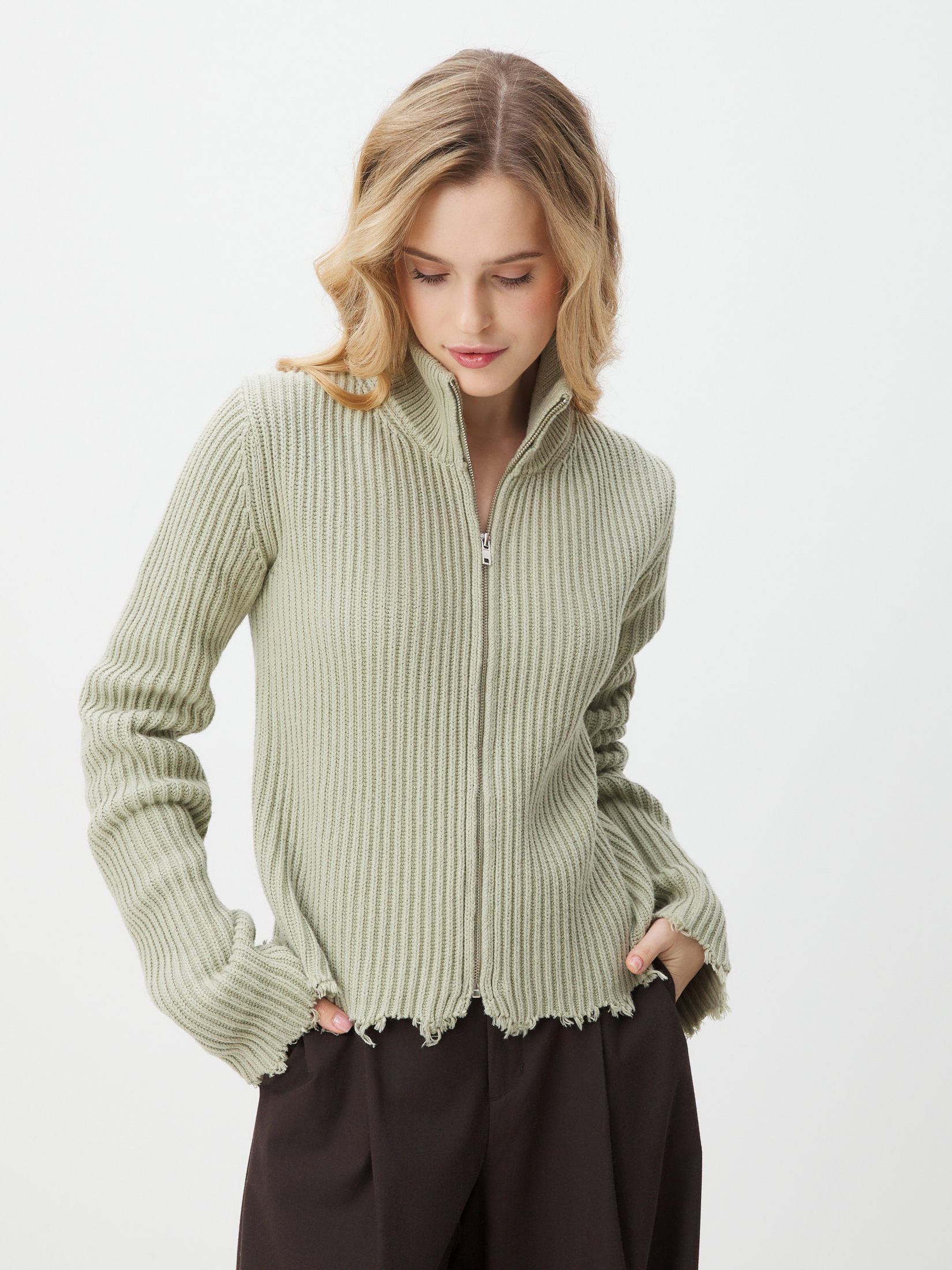 Женский кардиган MAISON DAVID 4449954, фисташковый