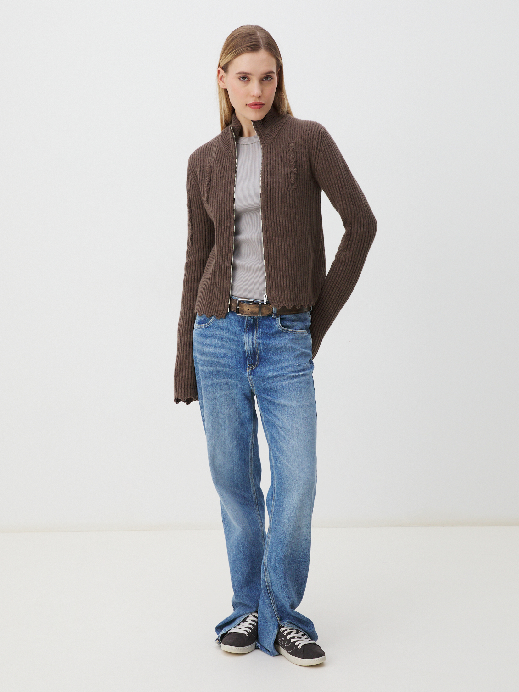 Женский кардиган MAISON DAVID 4351132, серо-коричневый