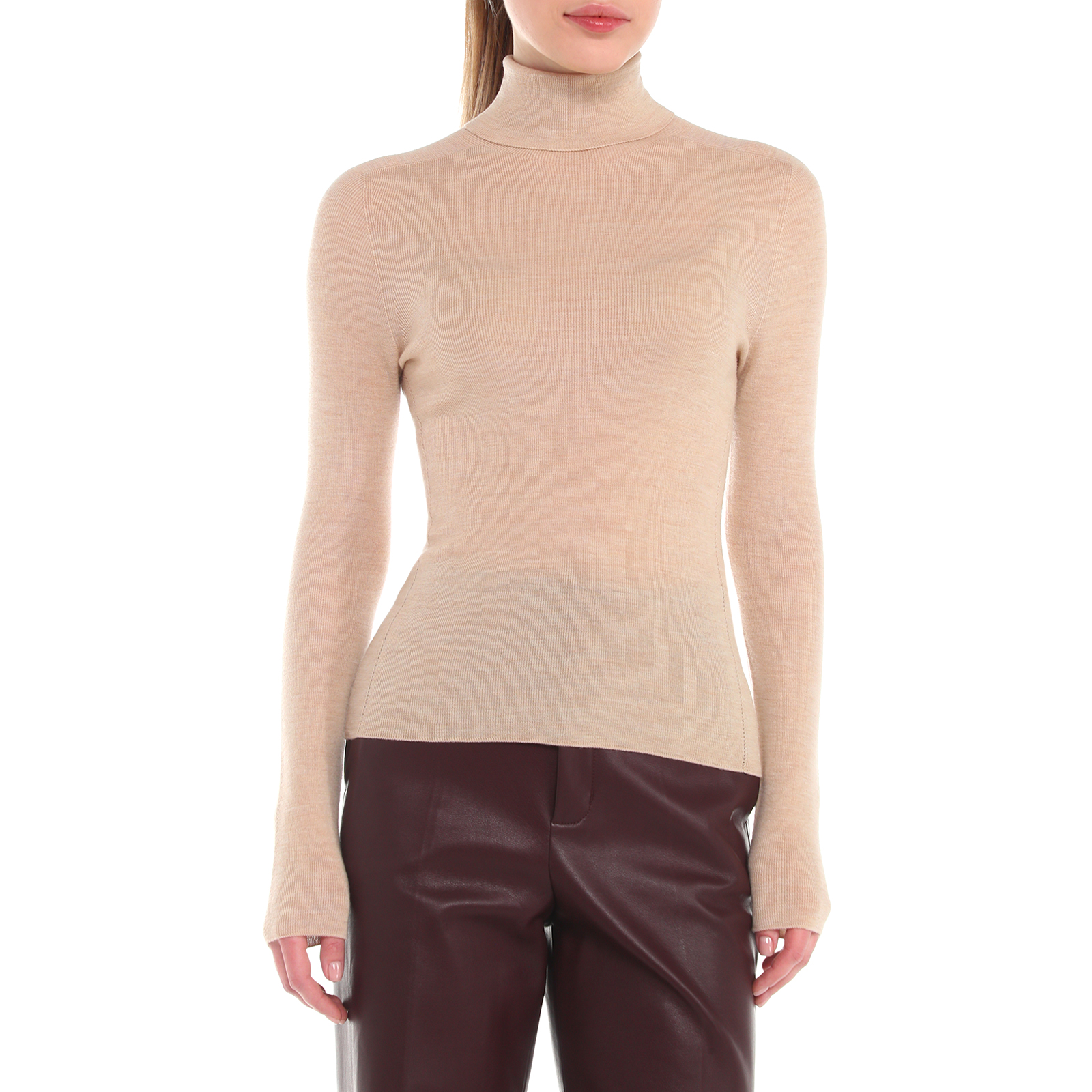 Женская бесшовная водолазка MAISON DAVID 4090139, пшеничный